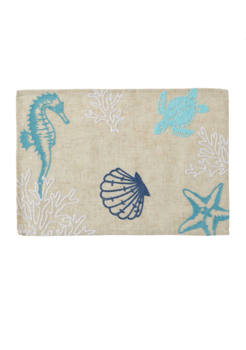 Embroidered Coastal Placemat