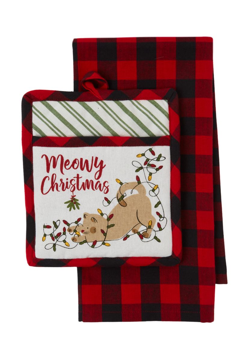 Meowy Christmas Potholder Gift Set