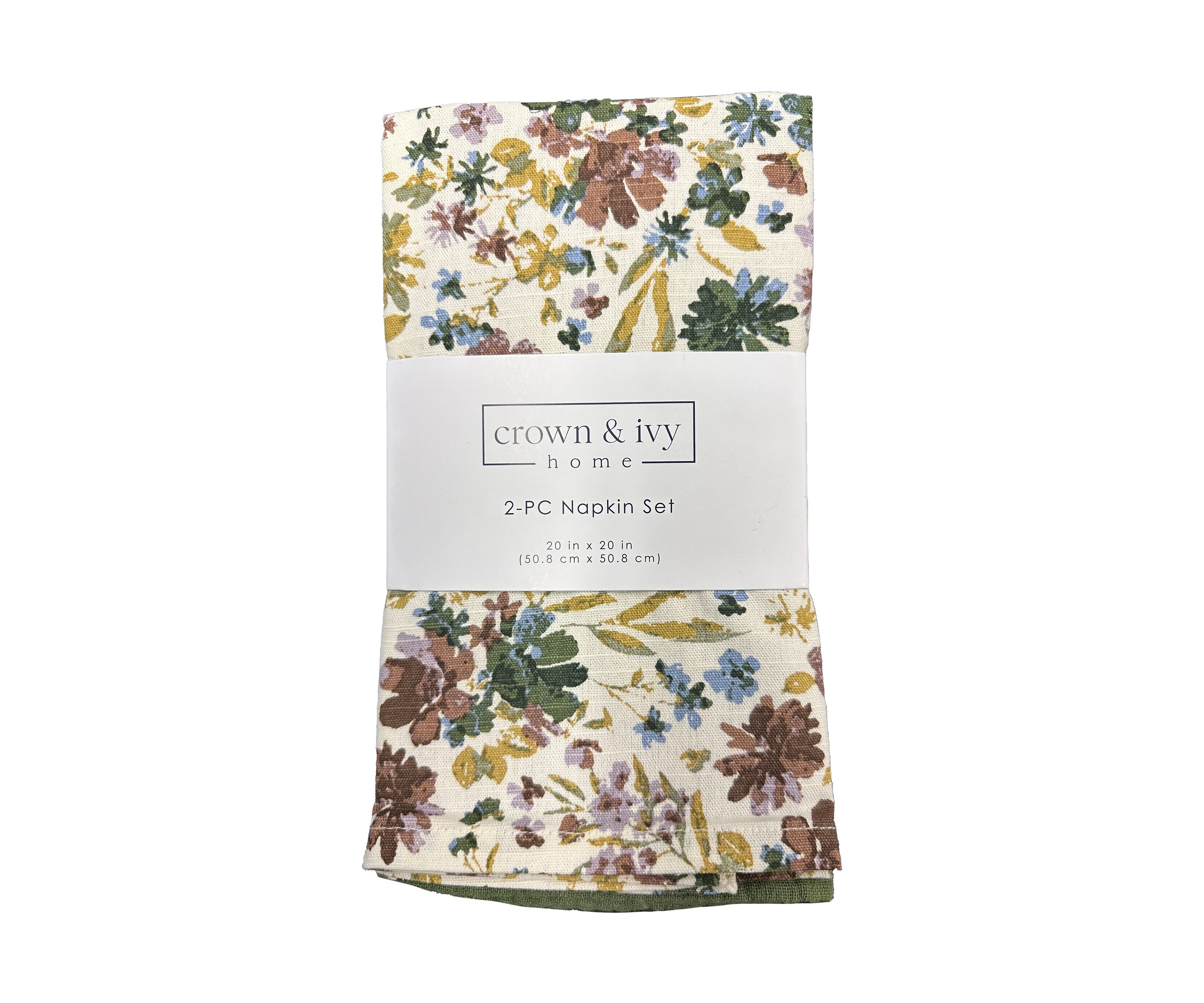 Set of 2 Fall Floral Napkins