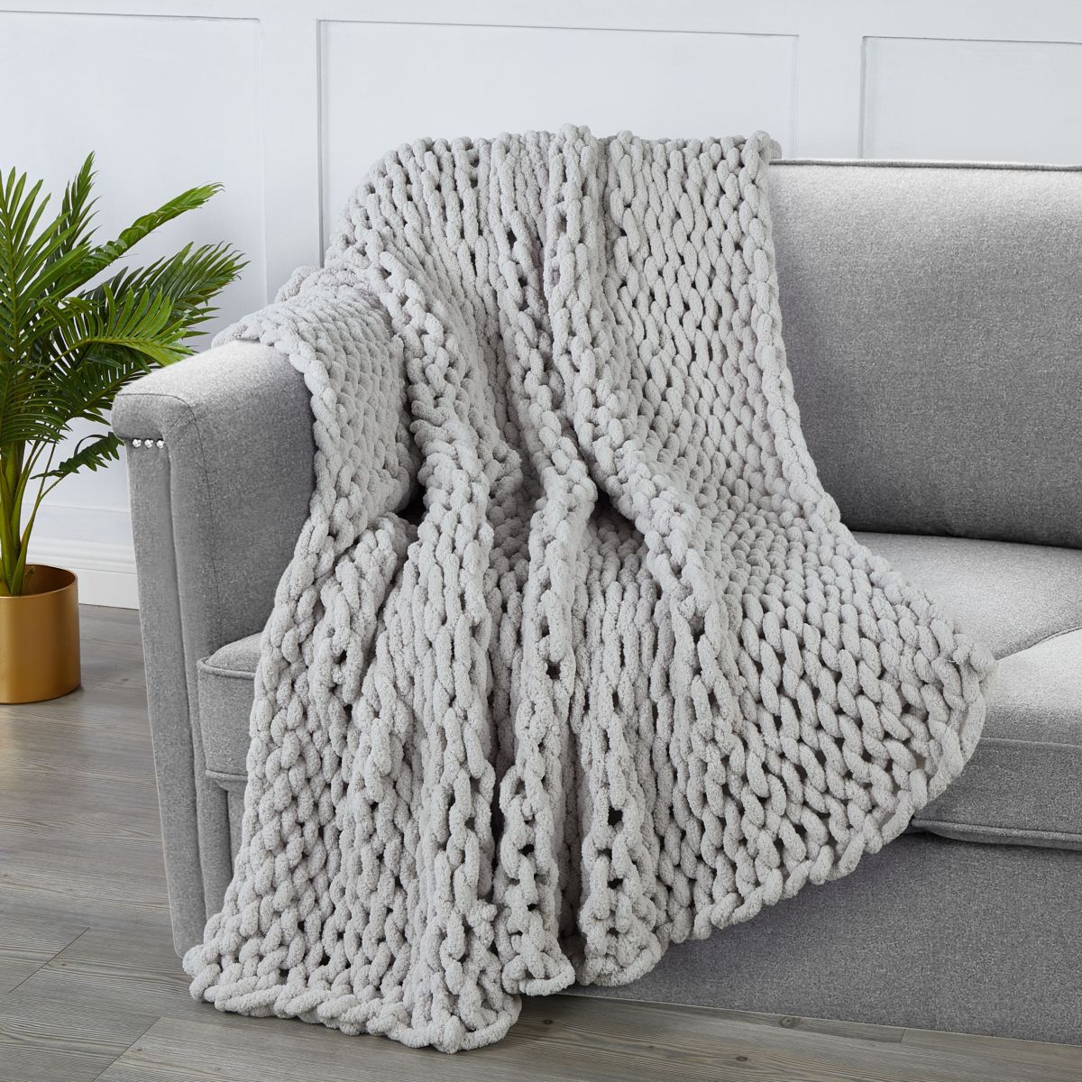 Chunky Knit Throw Blanket