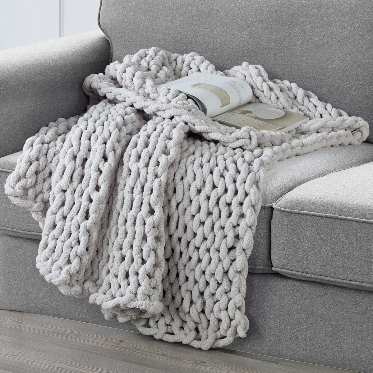 Chunky Knit Throw Blanket