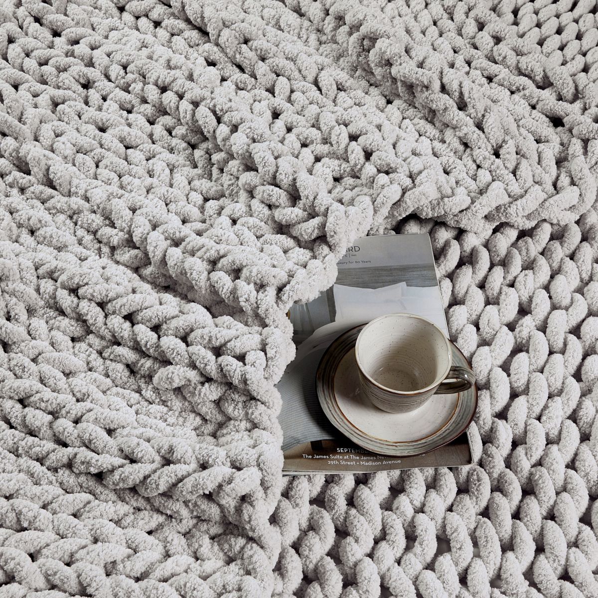 Chunky Knit Throw Blanket