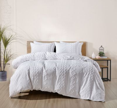 Bibb Home Tufted 3pc Duvet Cover