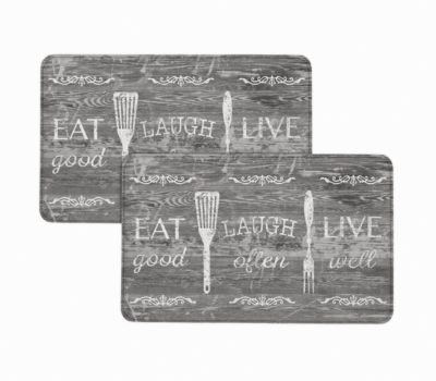 Elrene Home Fashions Farmhouse Living Buffalo Check Rustic Comfort Anti Fatigue Kitchen Mat - Clearance Grey/White / 18 x 48