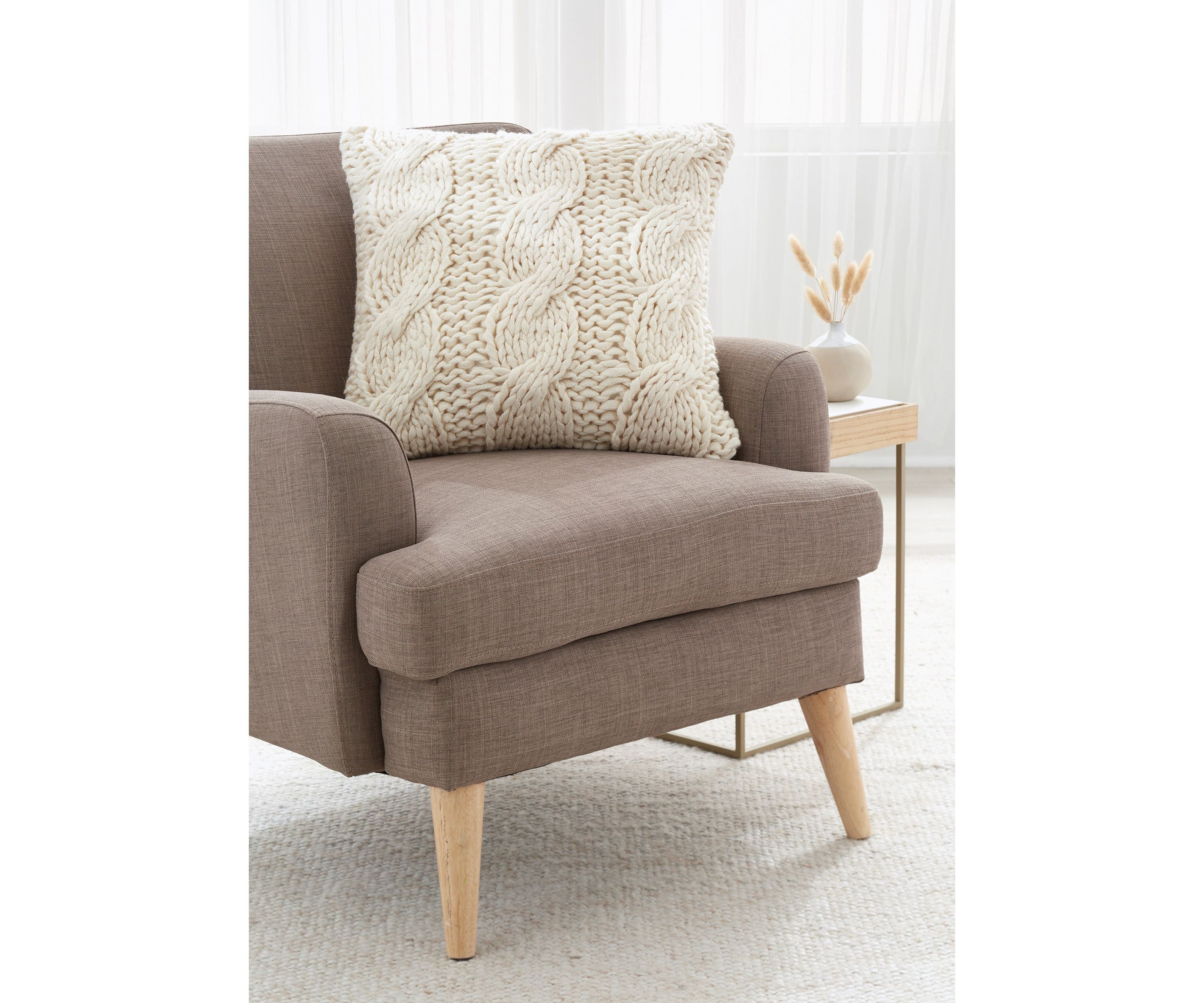 Chunky Knit Triple Cable Throw Pillow