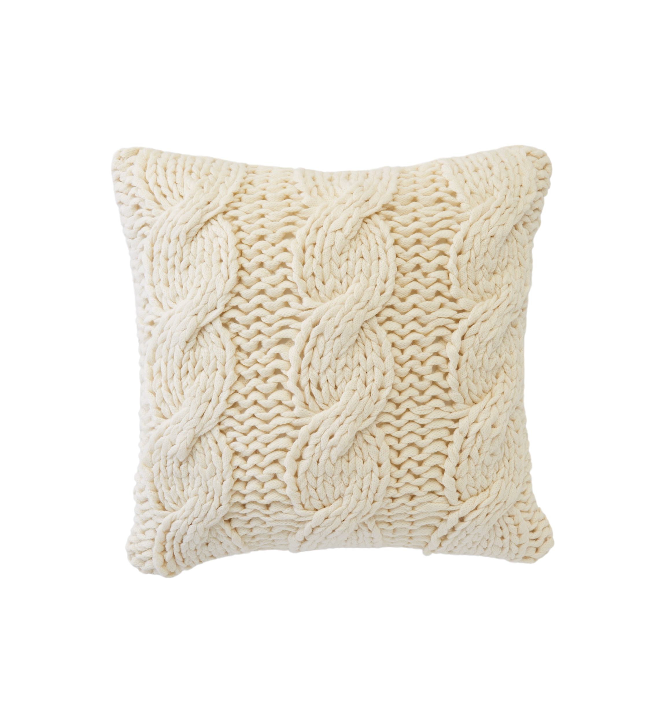 Chunky Knit Triple Cable Throw Pillow