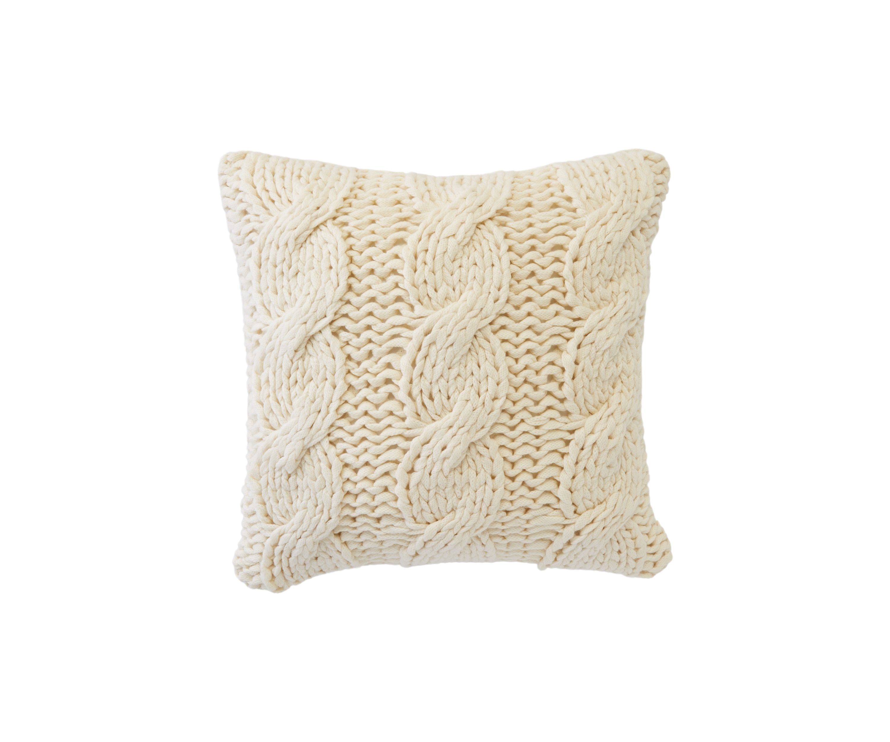Chunky Knit Triple Cable Throw Pillow