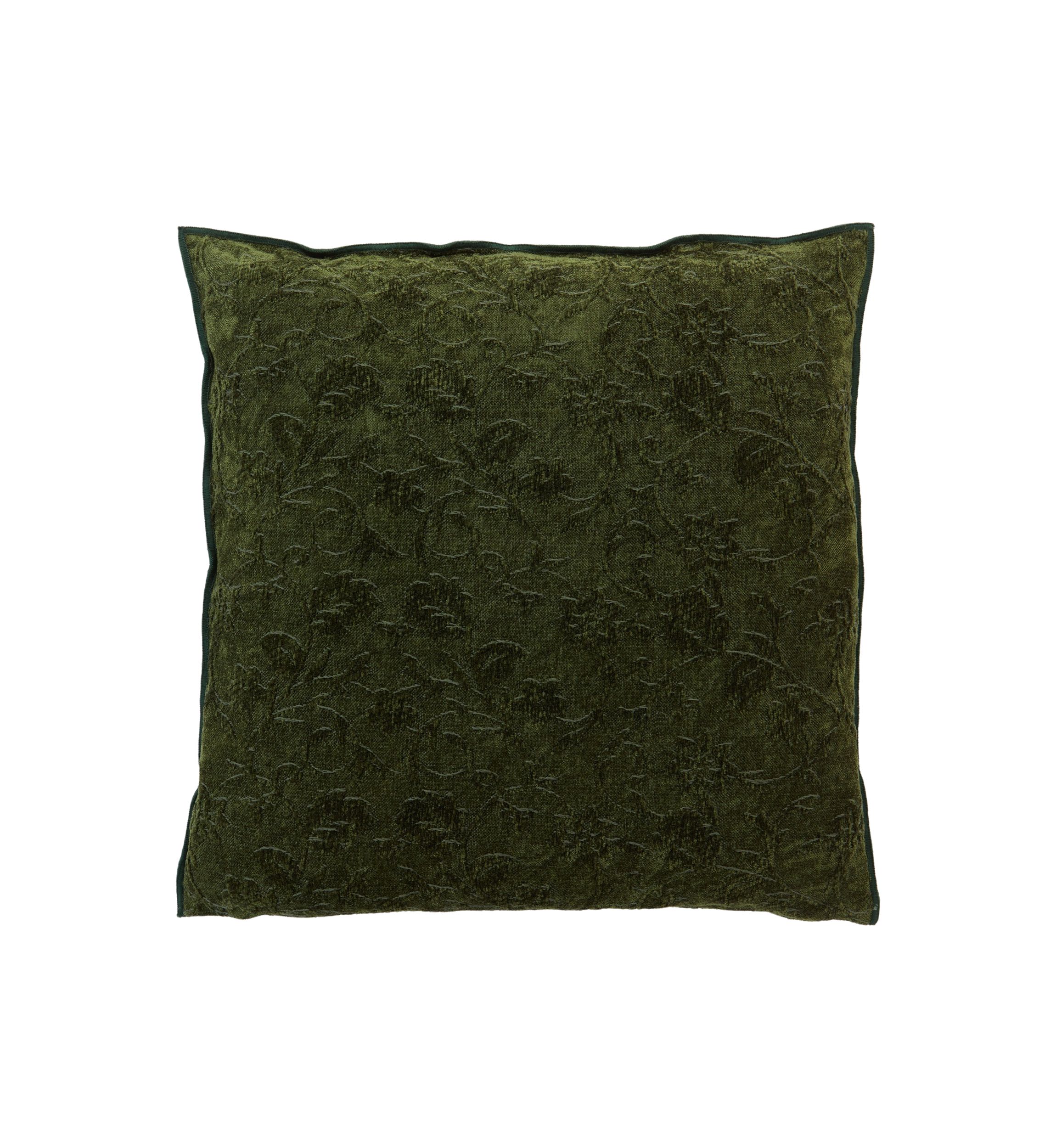 Floral Embroidered Chenille Pillow