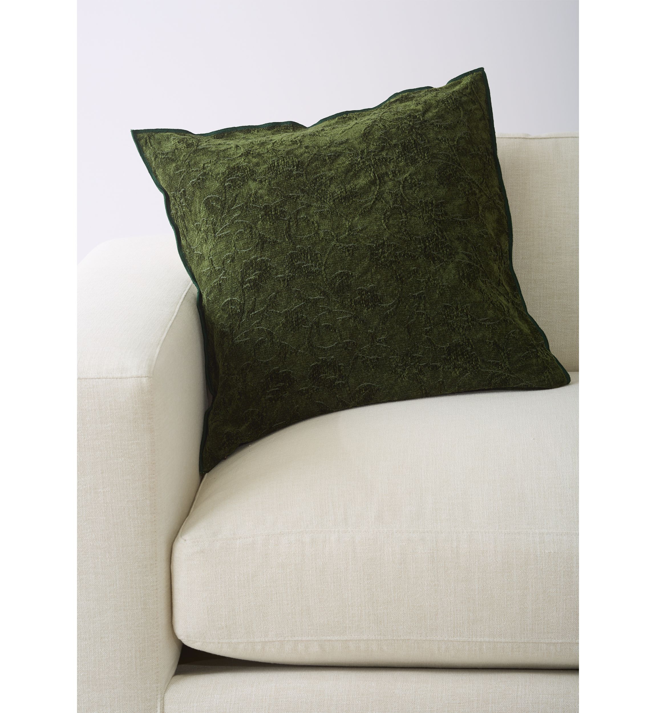 Floral Embroidered Chenille Pillow