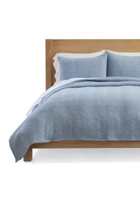 Crown & Ivy Marigold Blue Quilt Set
