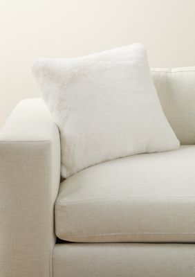 White Faux Fur Reversible Pillow