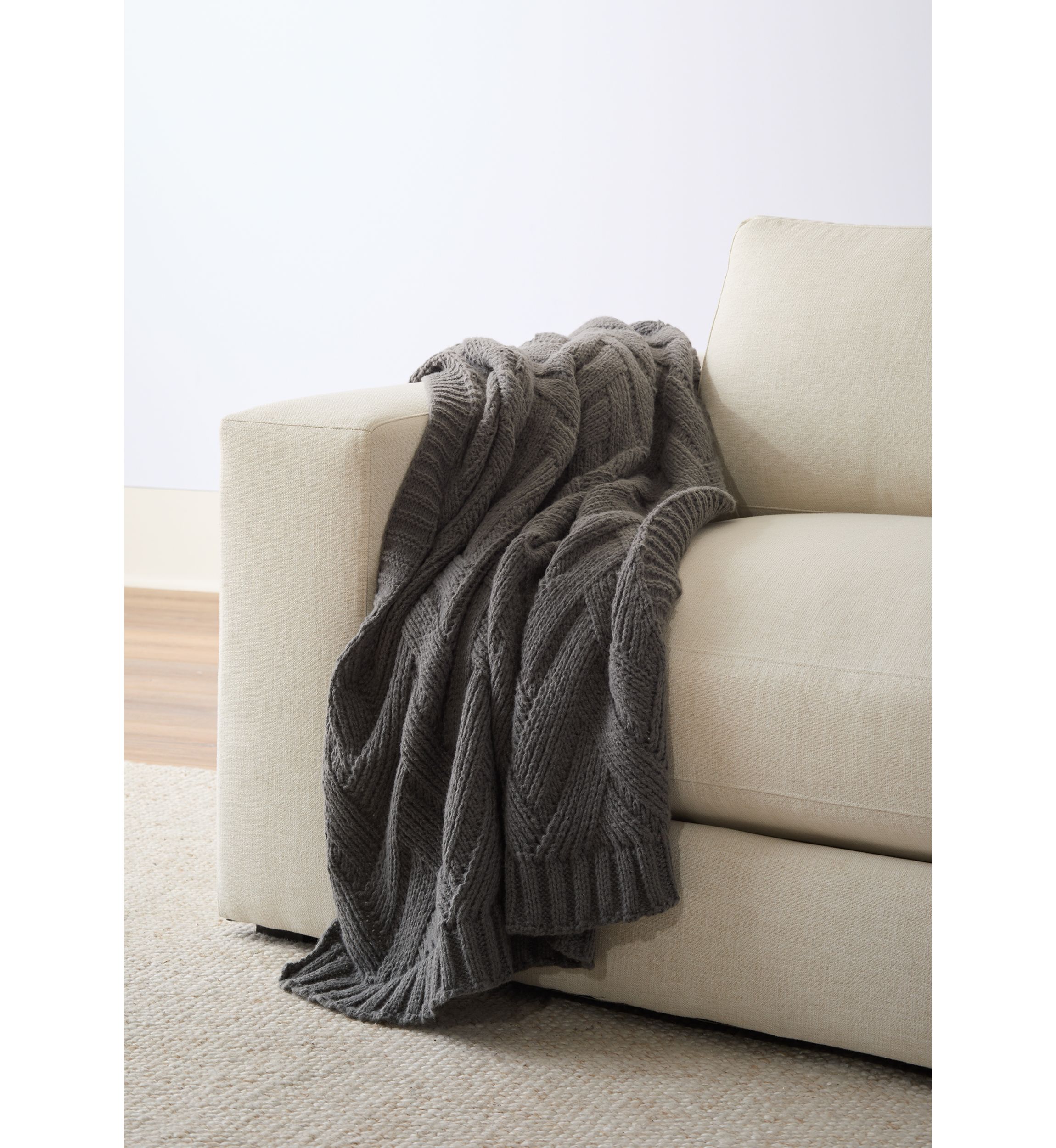 Herringbone Knit Throw Blanket