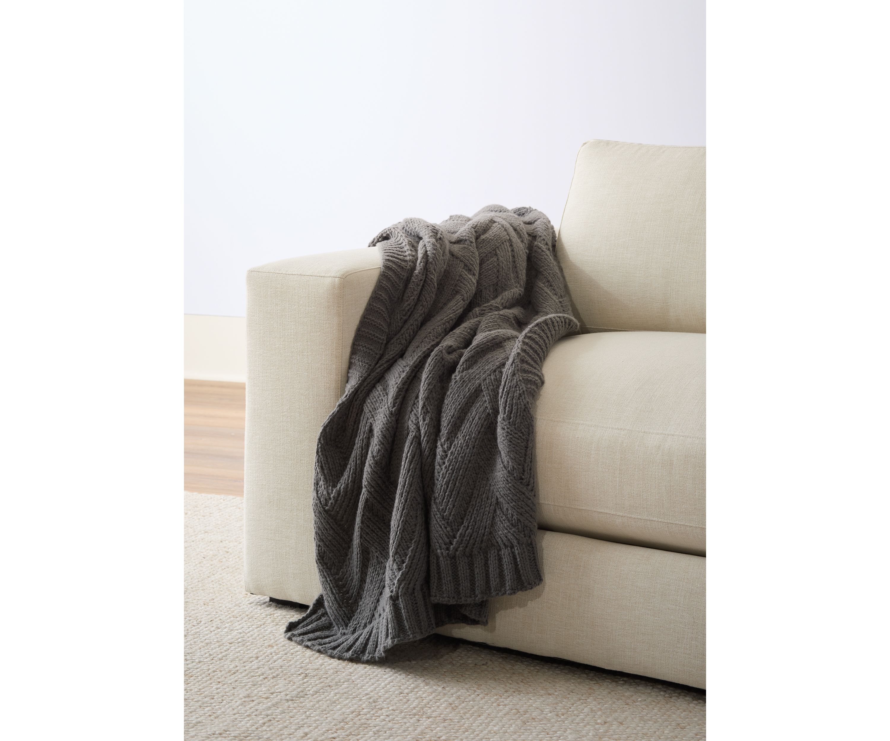 Herringbone Knit Throw Blanket