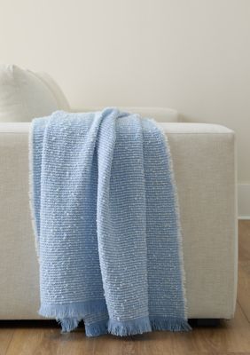 Crown & Ivy Boucle Throw Blanket, Blue, 50 x 60