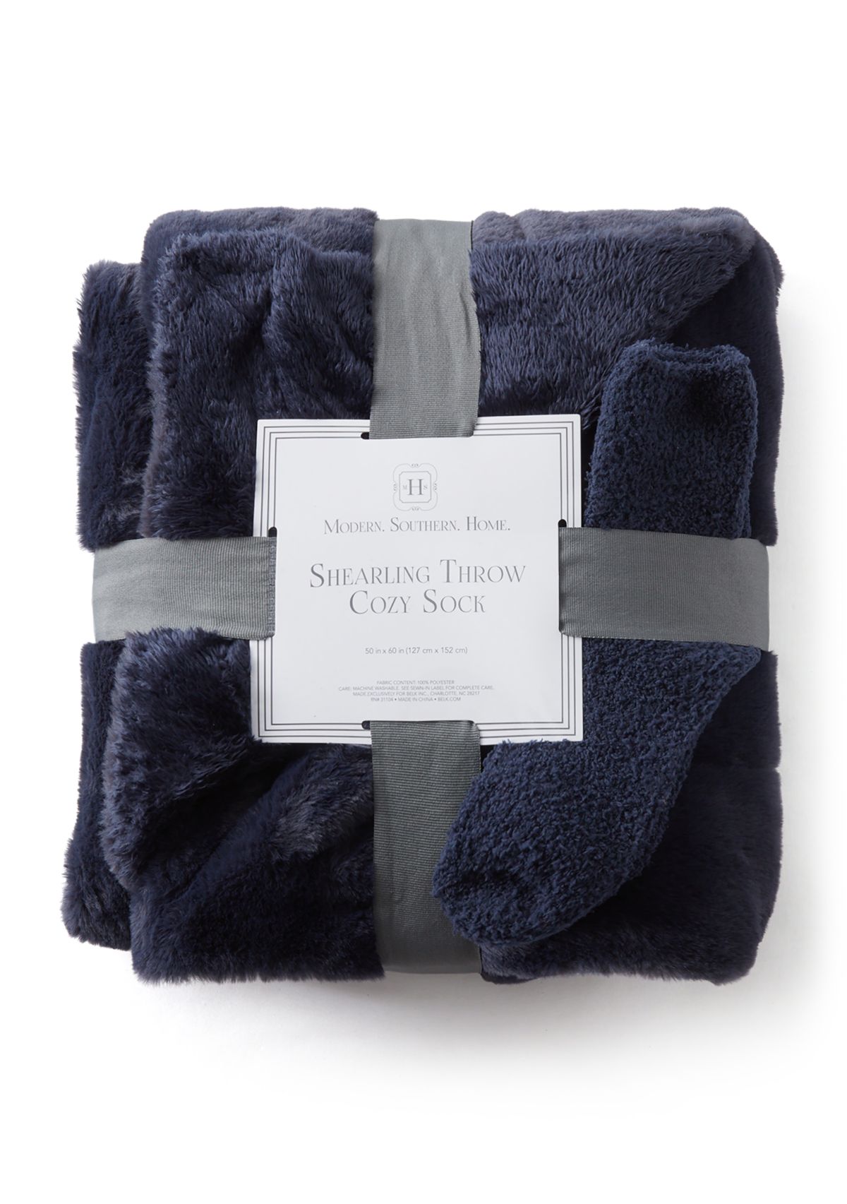 Shearling Throw Blanket and Cozy Sock Set