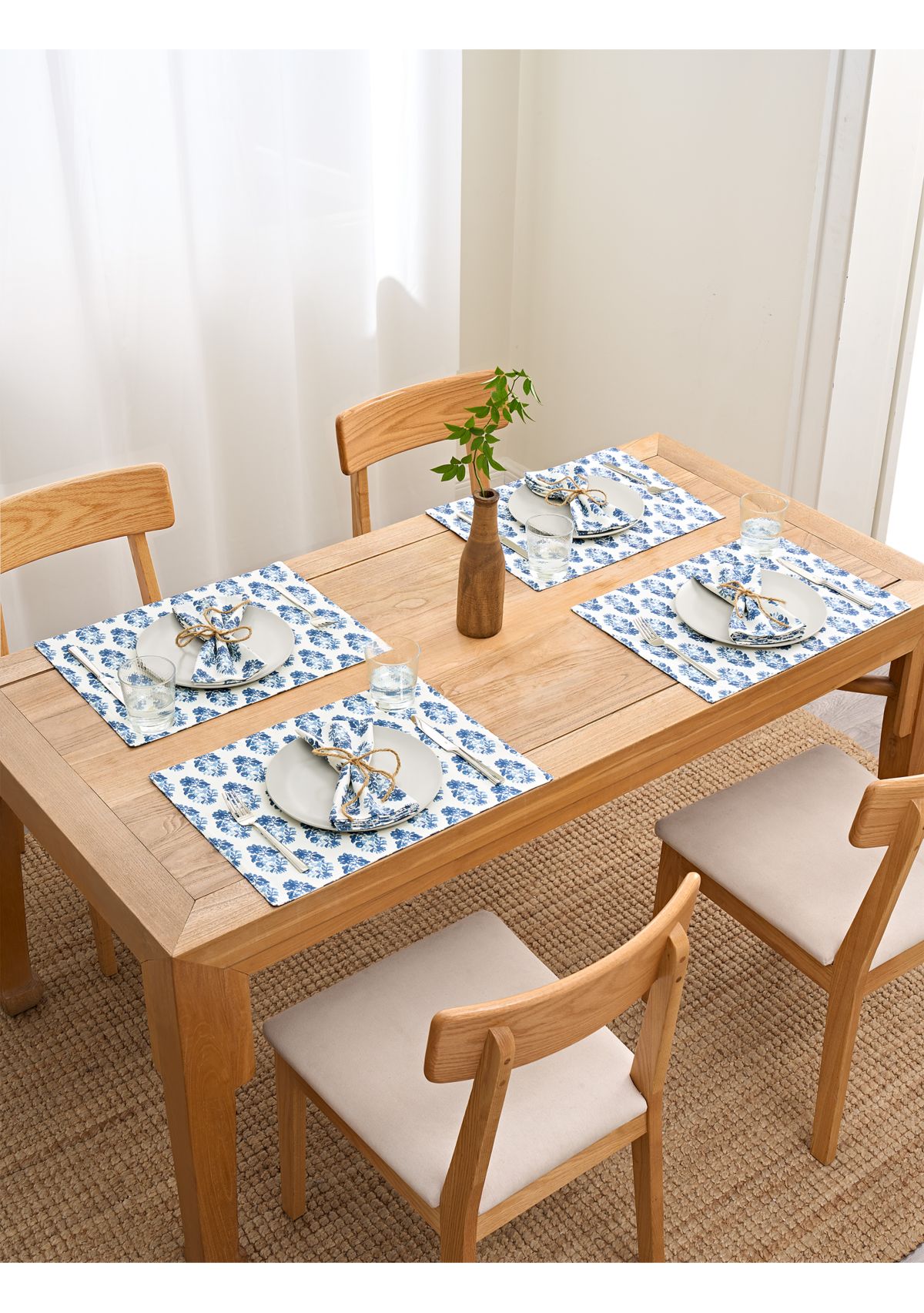 Set of 4 Asheville Blue Napkins