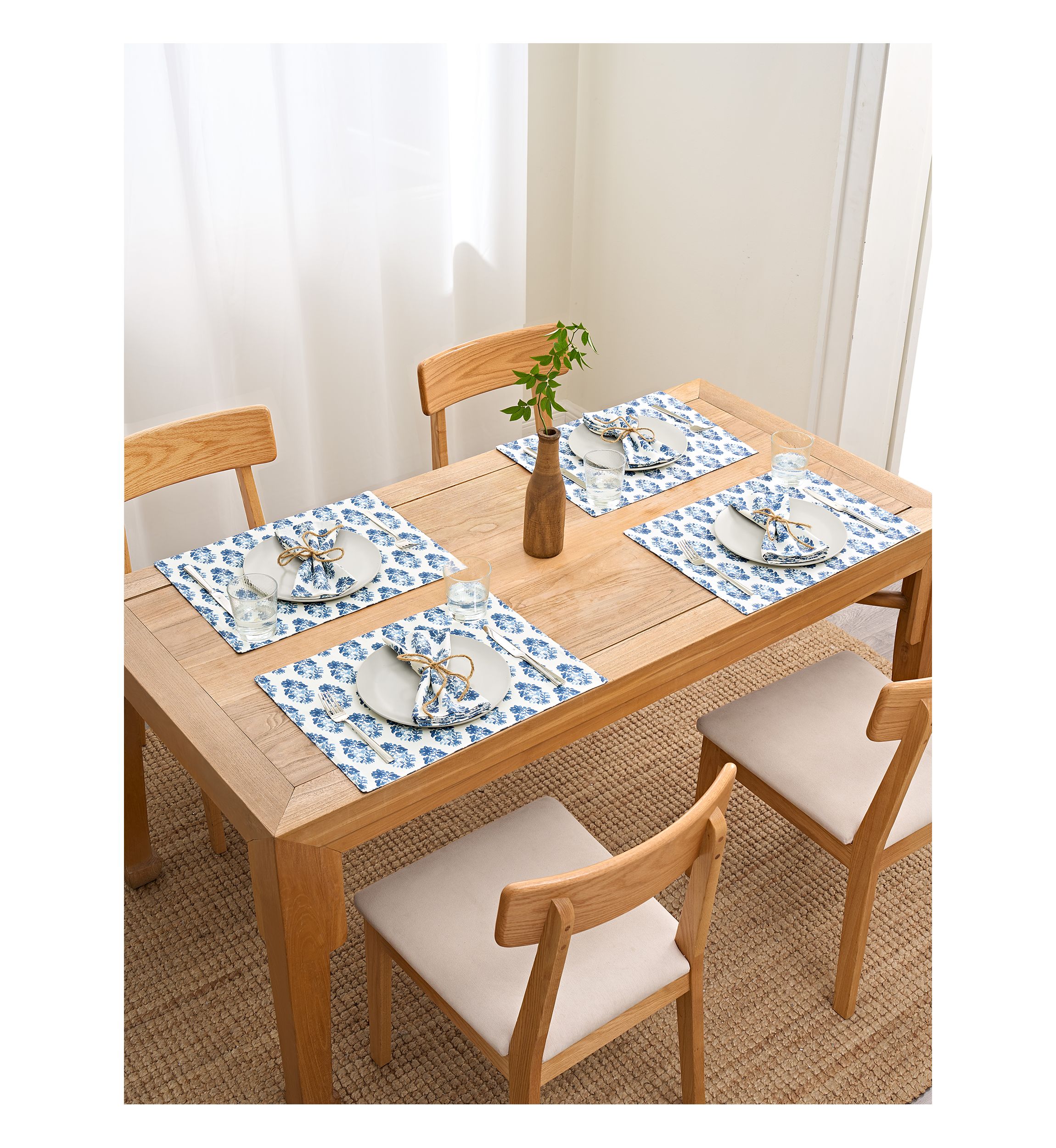 Set of 4 Asheville Blue Napkins
