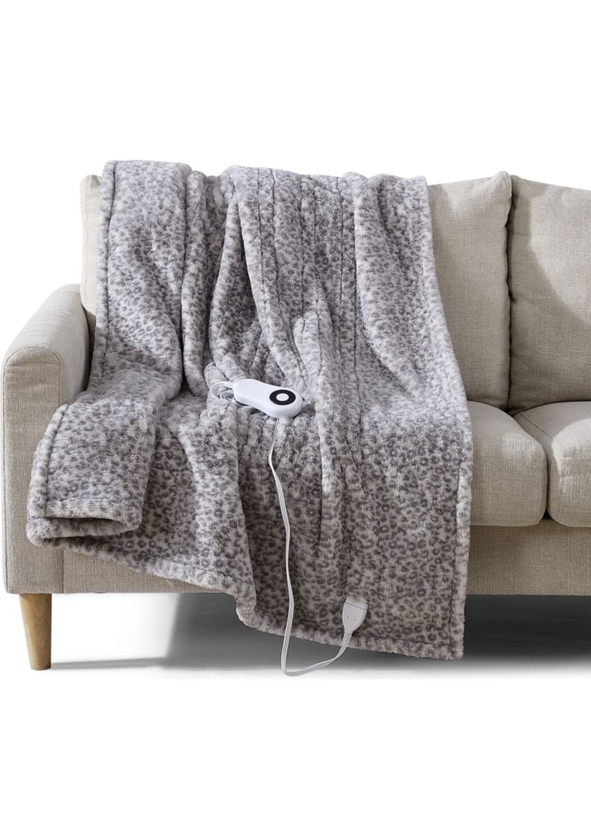Faux Fur Heated Throw Blanket