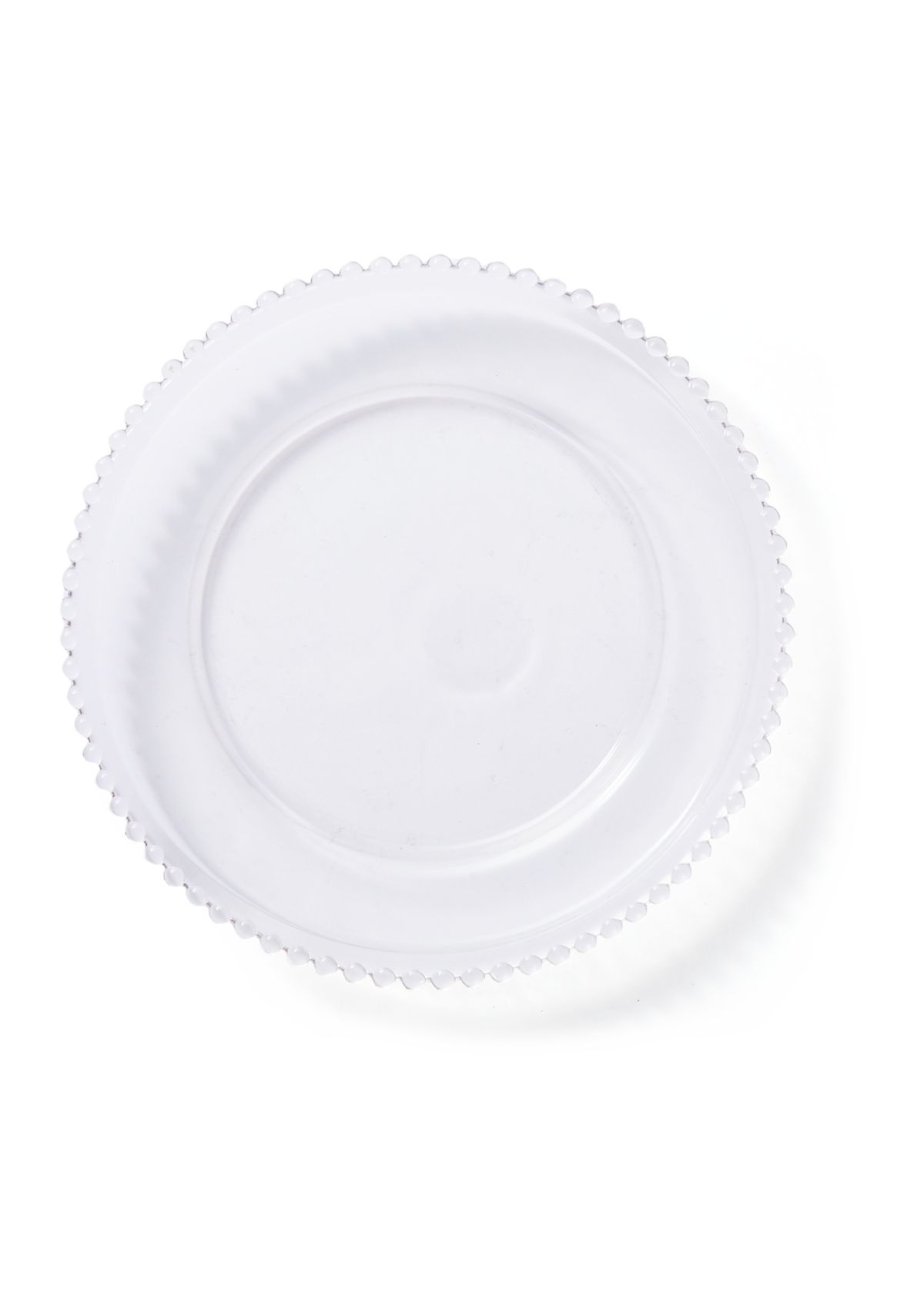 Round Beaded Rim Glass Charger