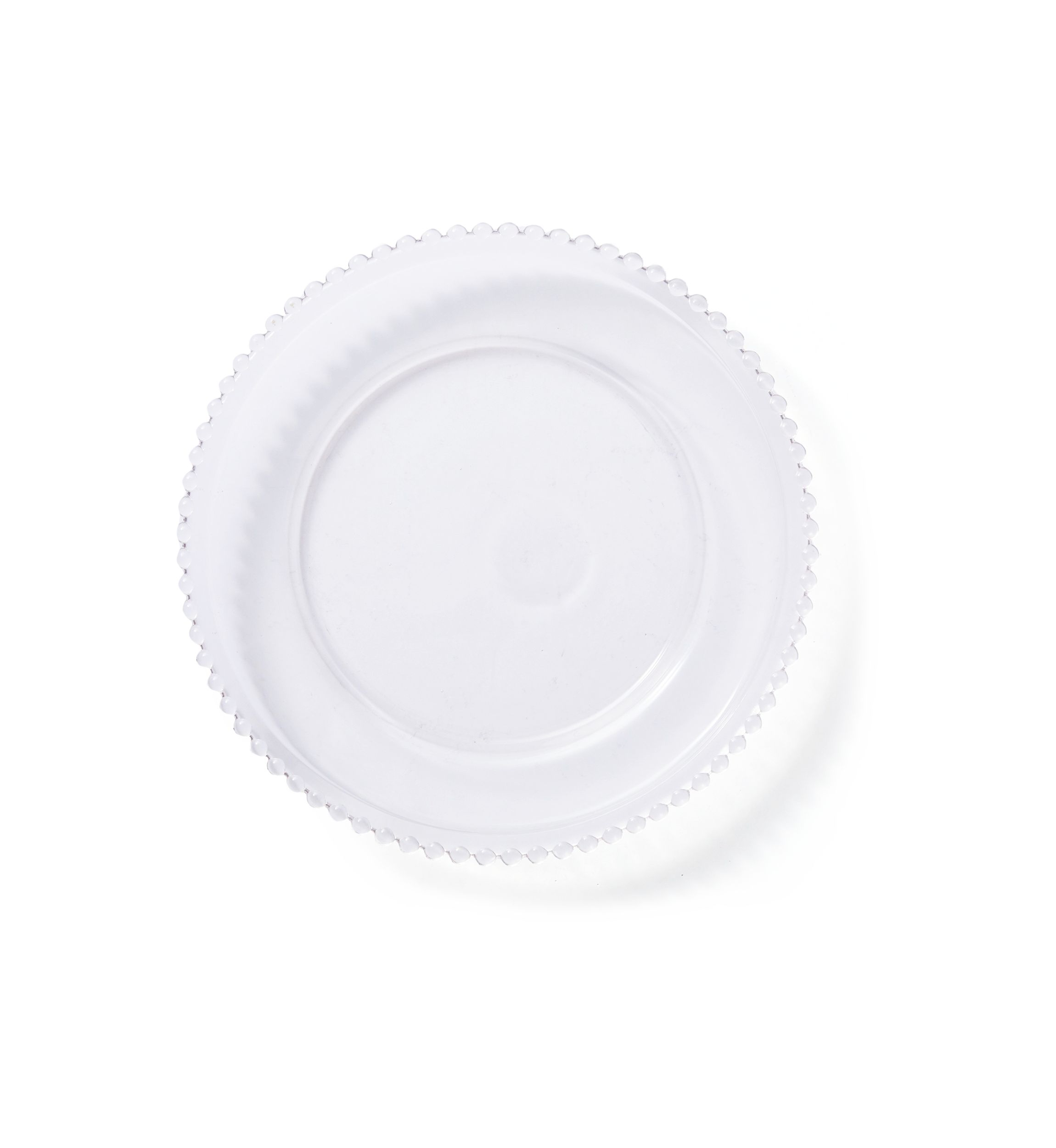 Round Beaded Rim Glass Charger