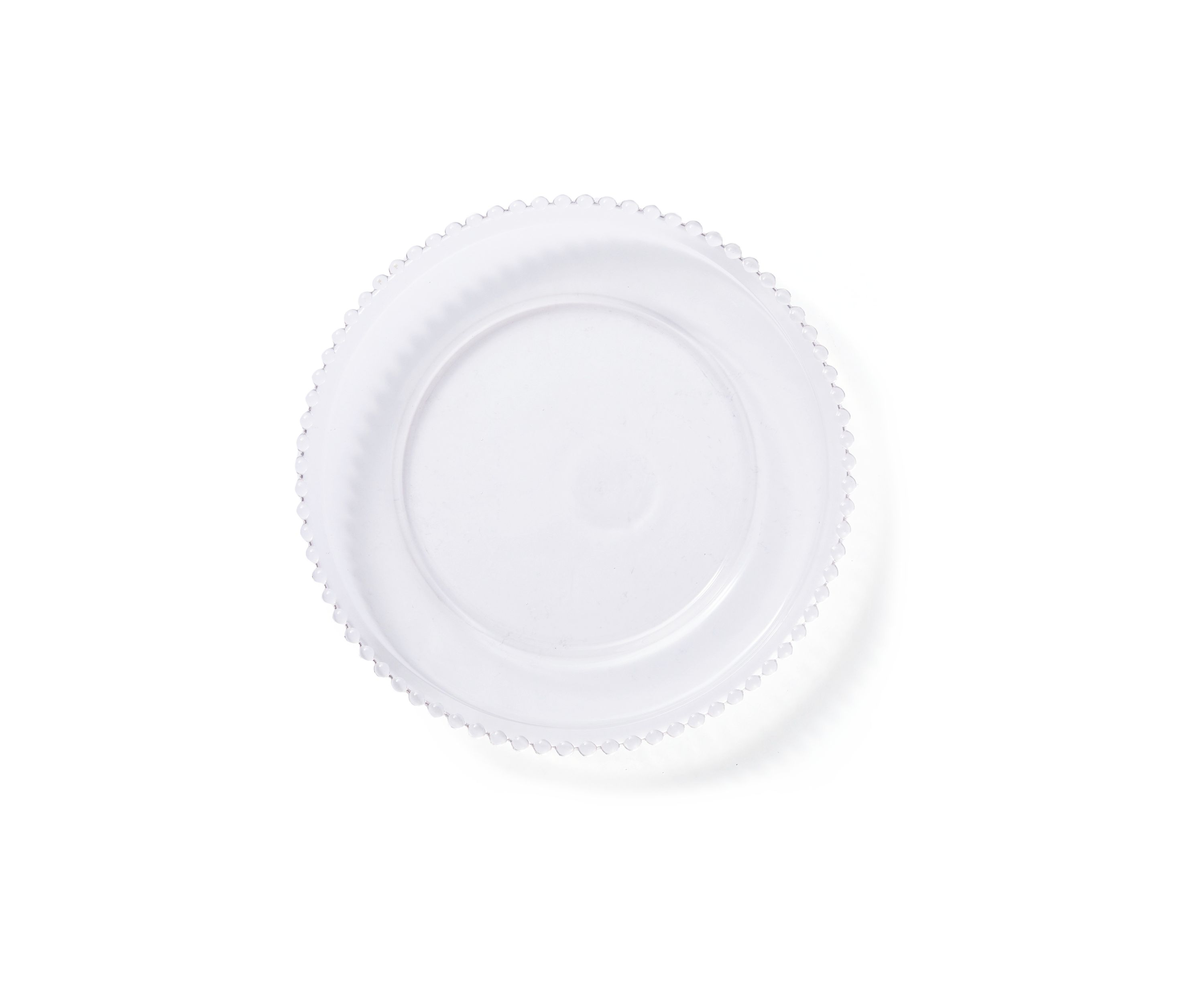 Round Beaded Rim Glass Charger