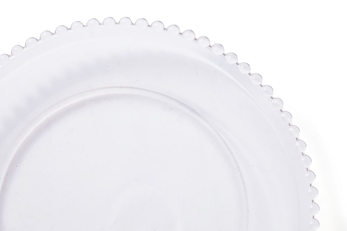 Round Beaded Rim Glass Charger