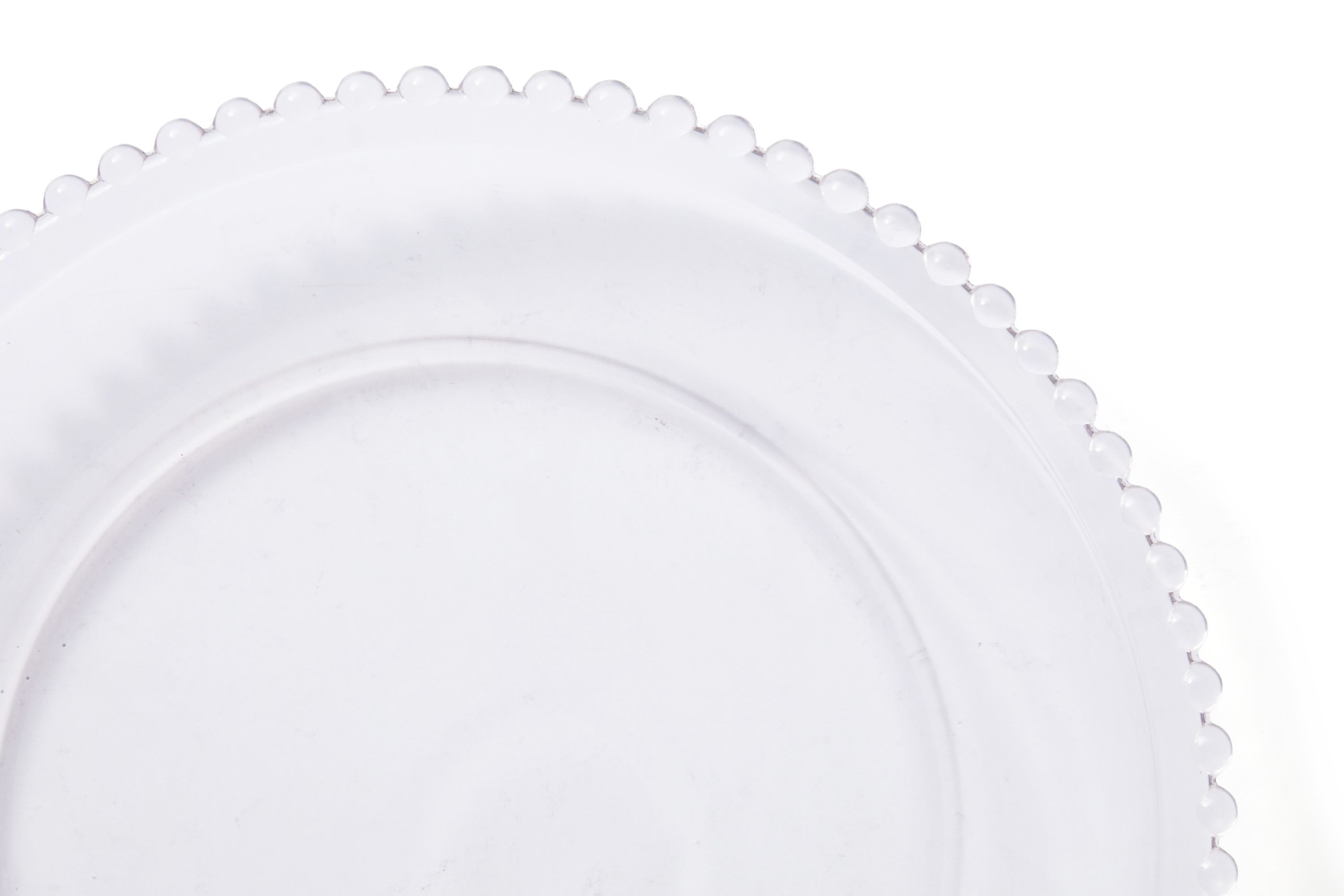 Round Beaded Rim Glass Charger