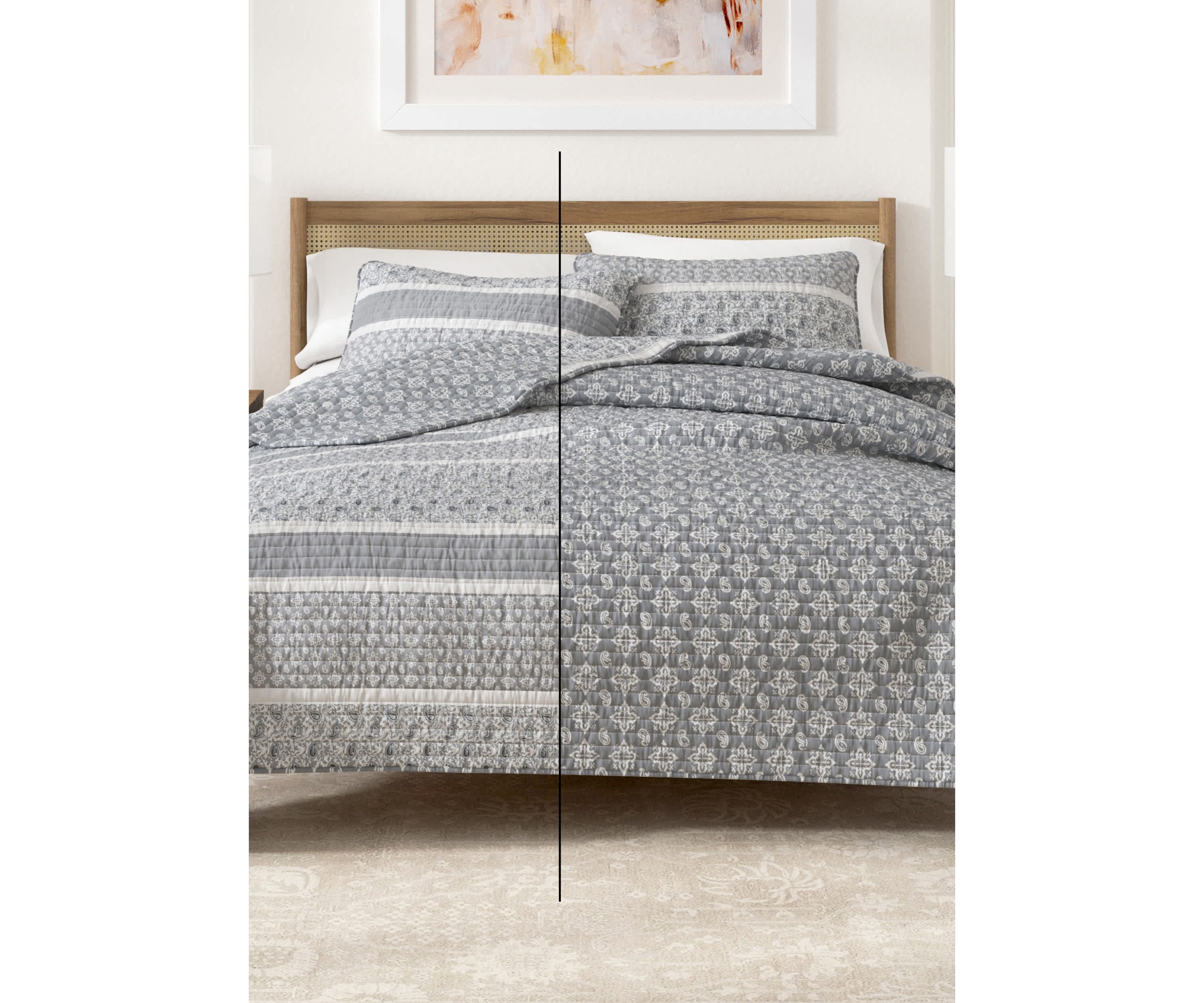 Striped Paisley Quilt Set