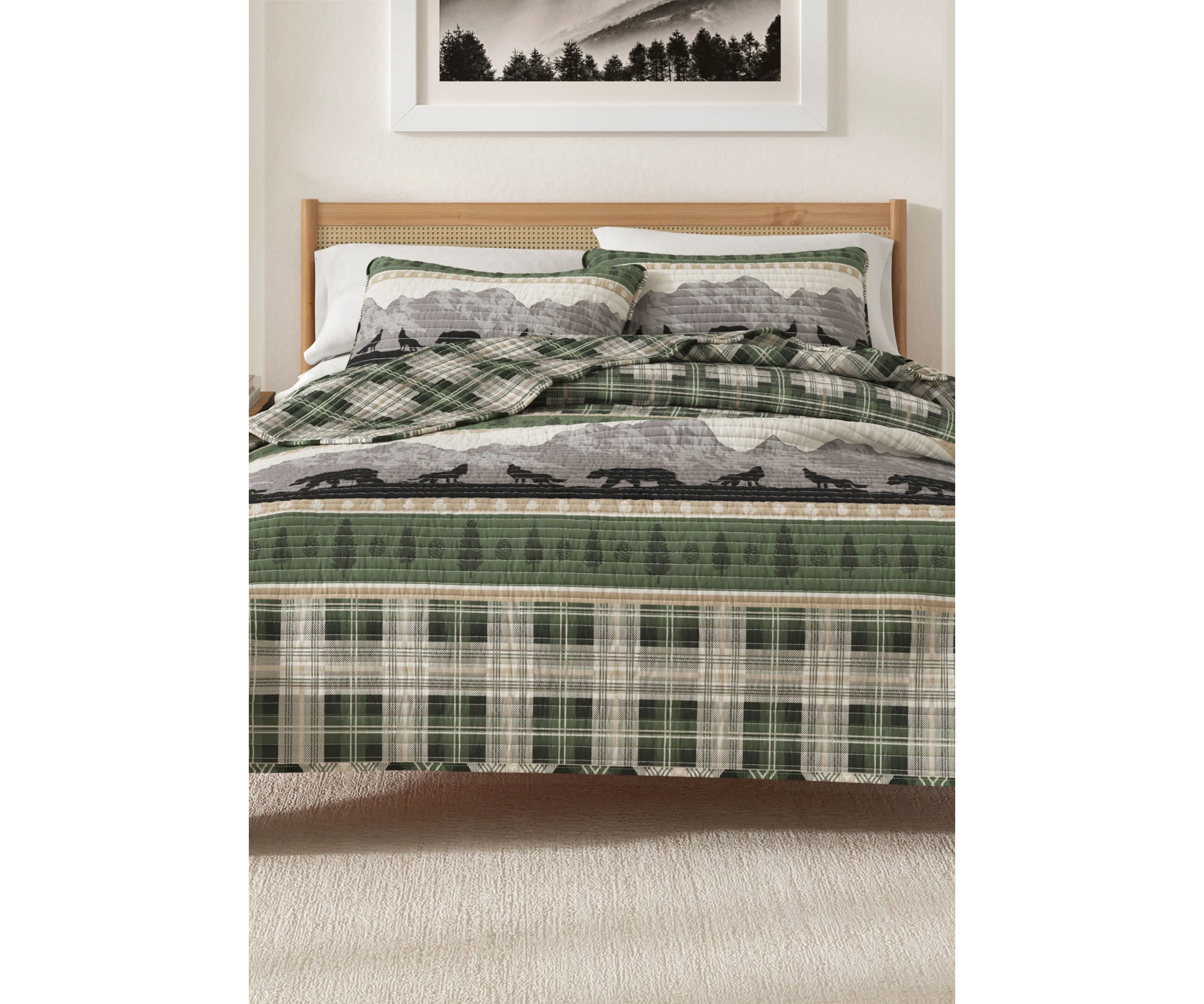 Lodge Forest Patchwork Quilt Set