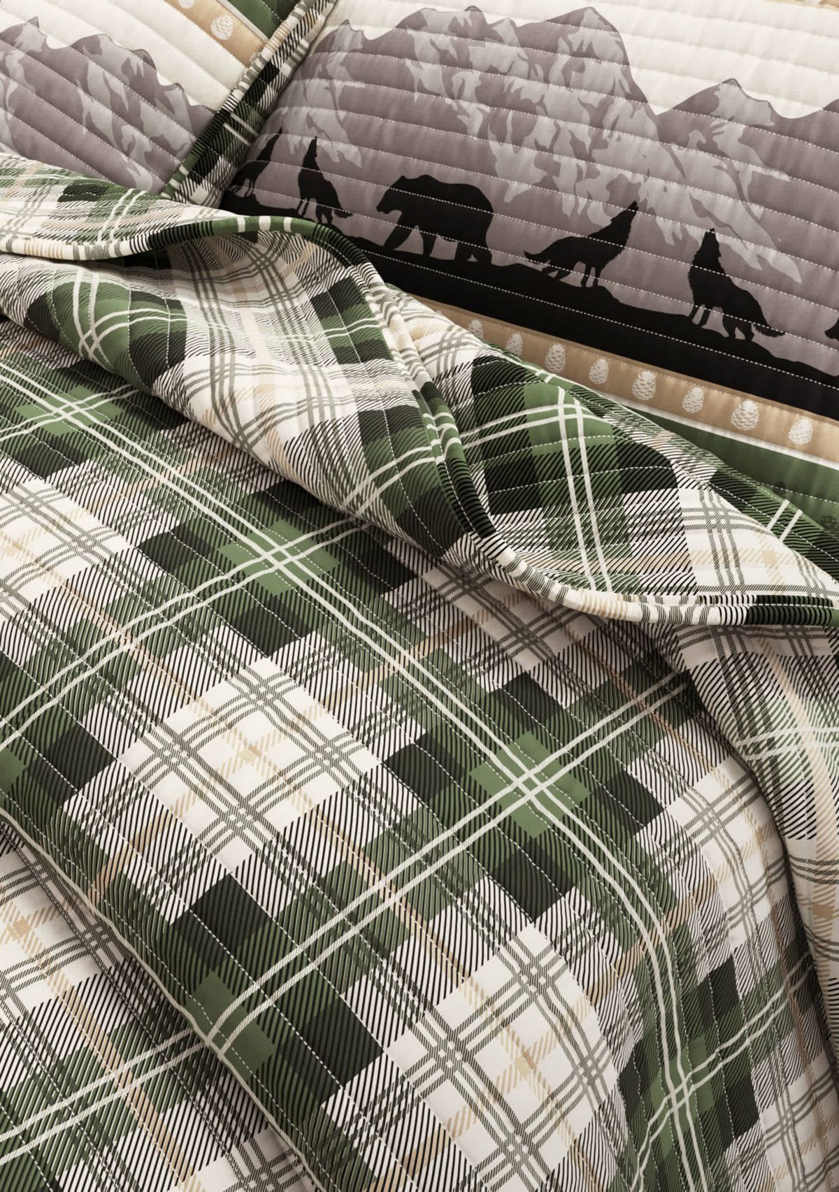 Lodge Forest Patchwork Quilt Set