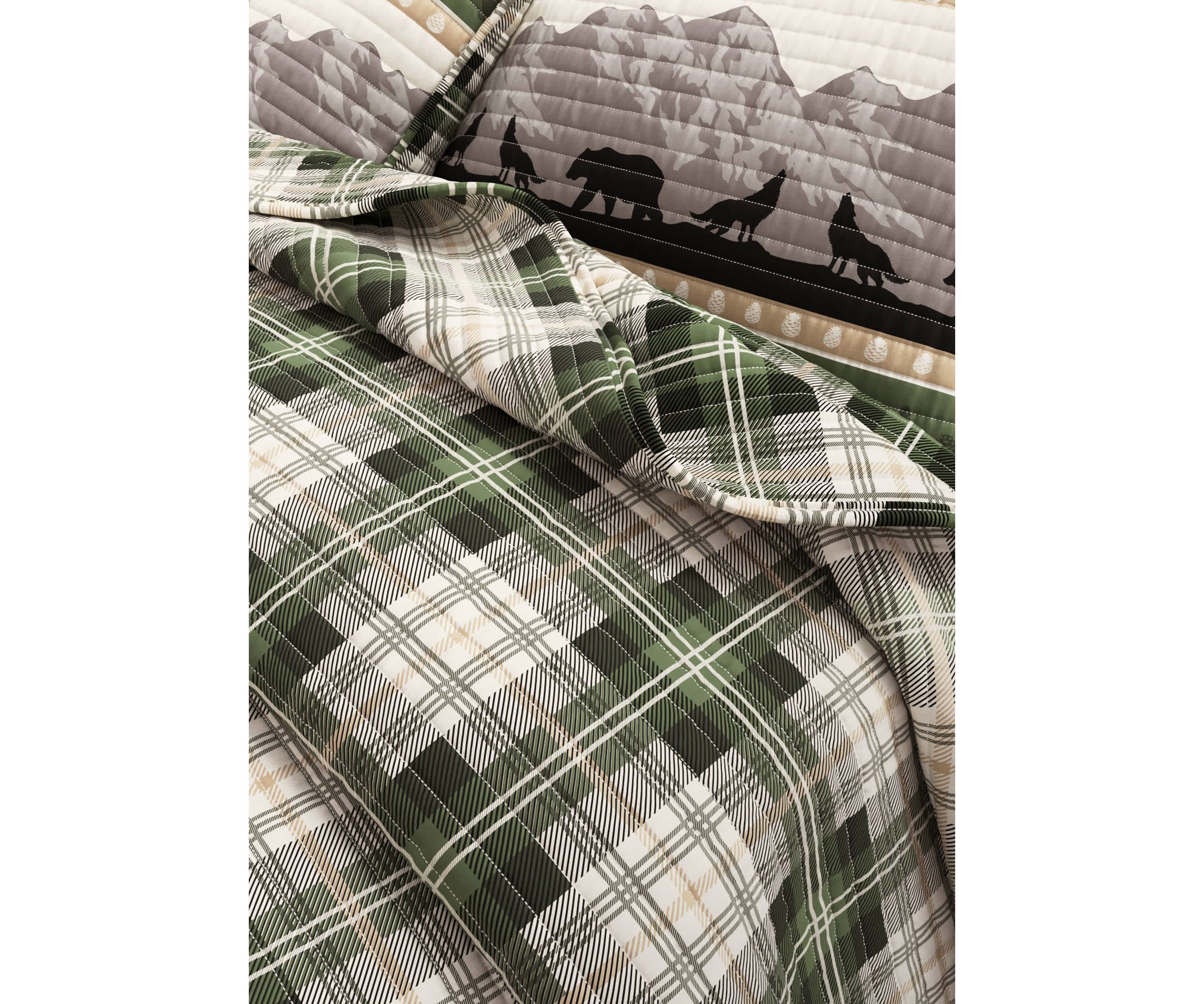 Lodge Forest Patchwork Quilt Set