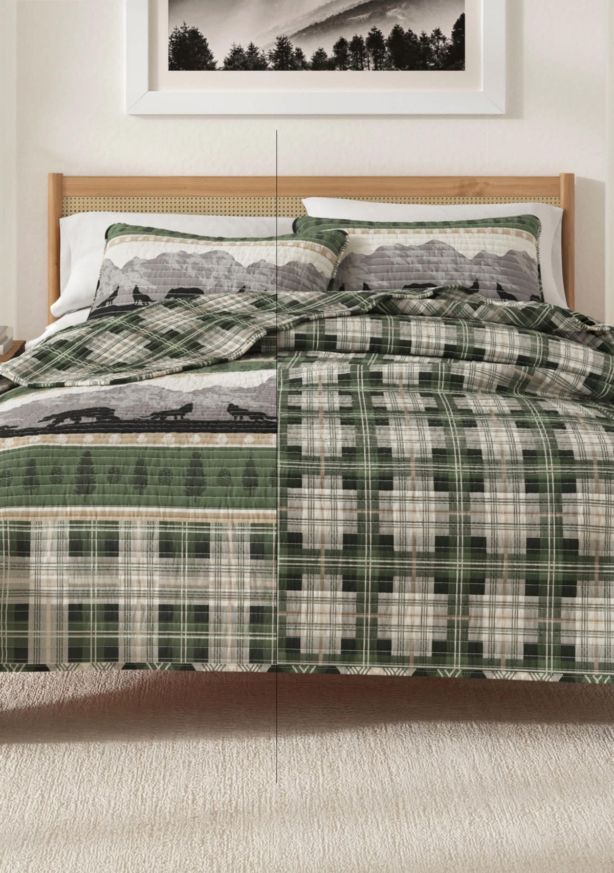 Lodge Forest Patchwork Quilt Set