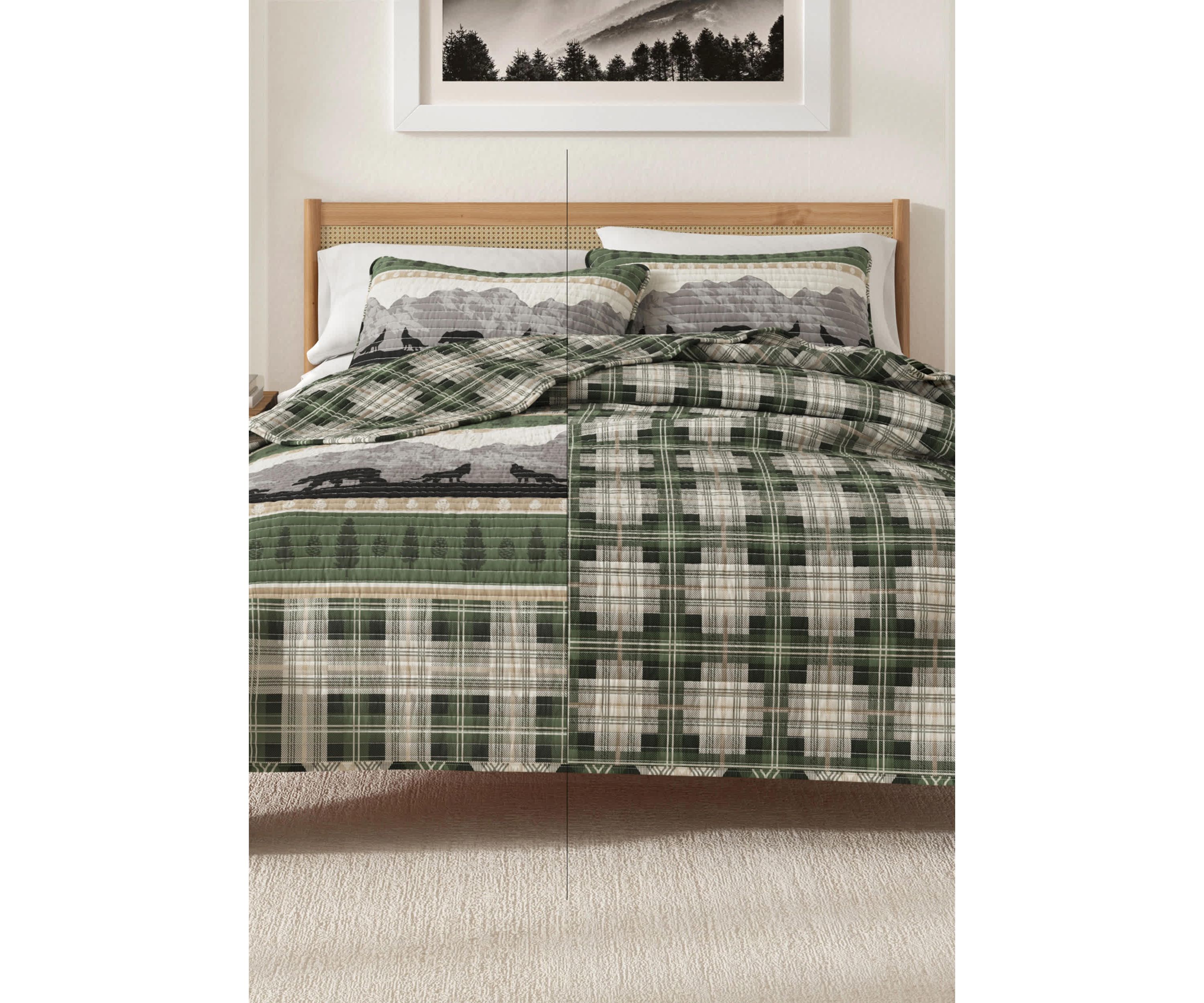 Lodge Forest Patchwork Quilt Set