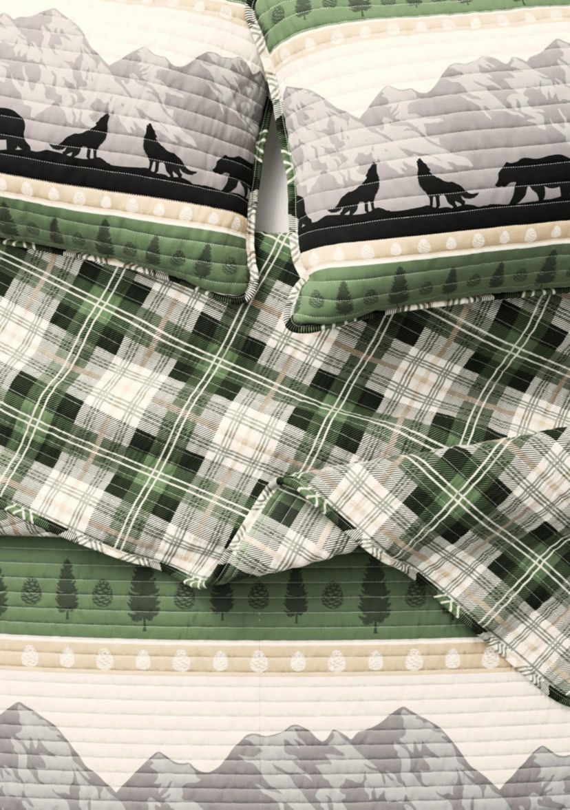 Lodge Forest Patchwork Quilt Set