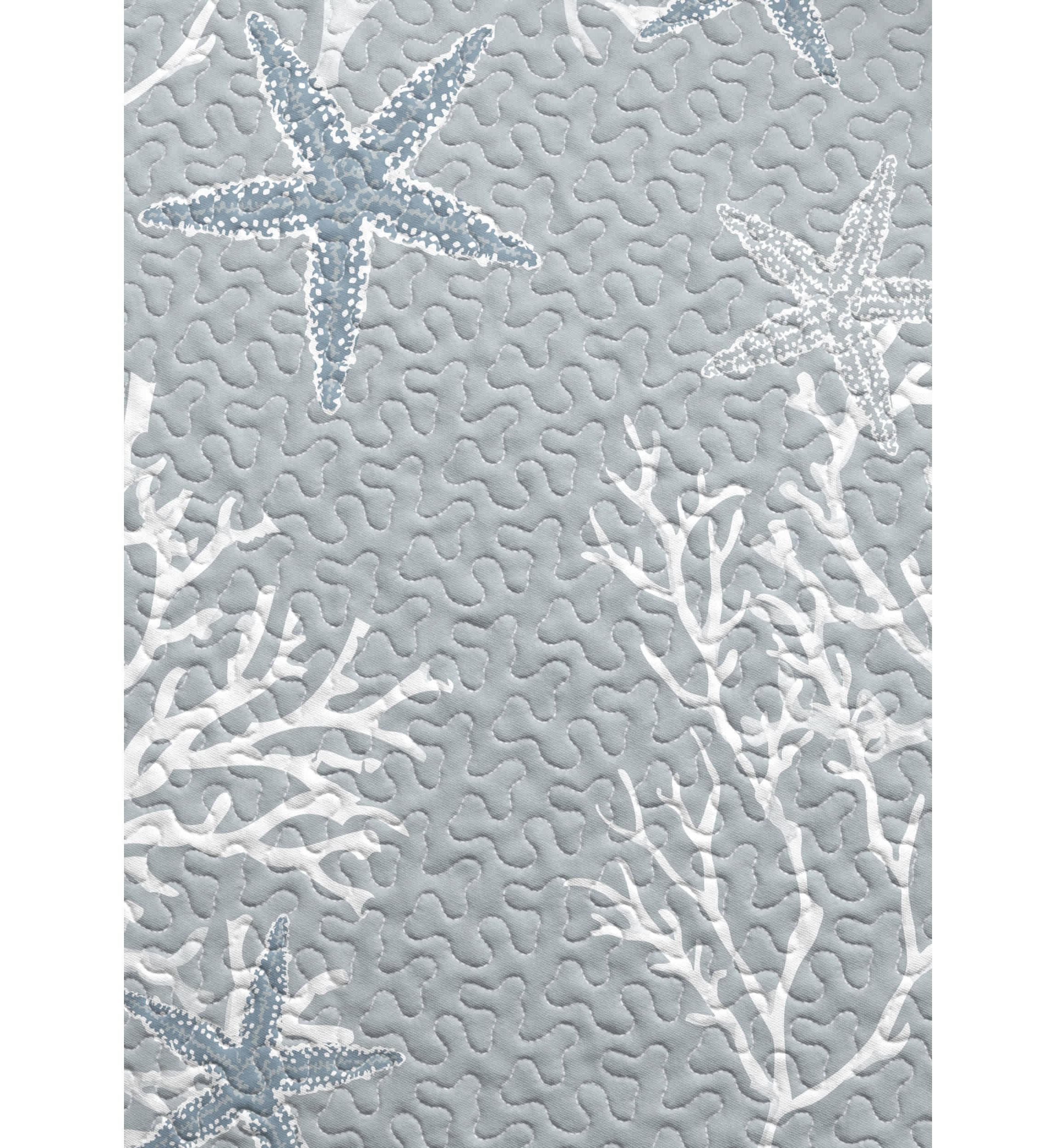 Blue / Grey Coral Coastal Quilt Set