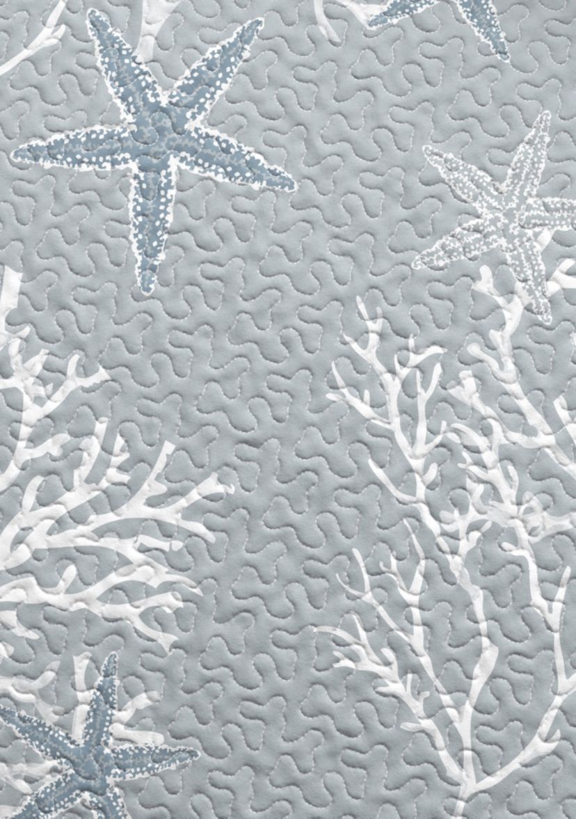 Blue / Grey Coral Coastal Quilt Set