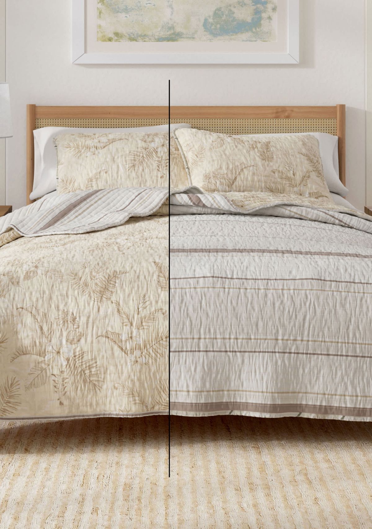Tropical Palm Leaf Quilt Set