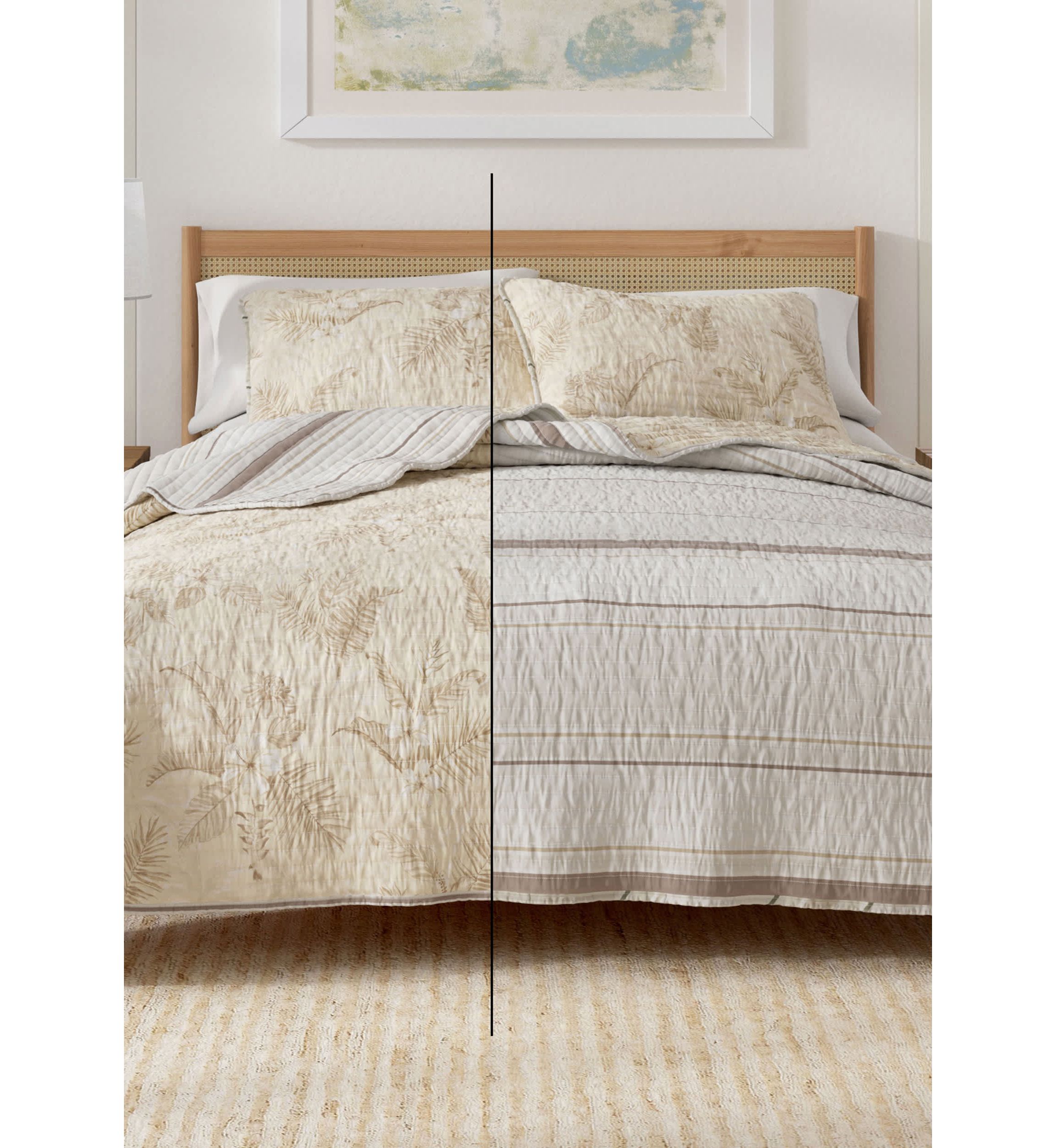 Tropical Palm Leaf Quilt Set
