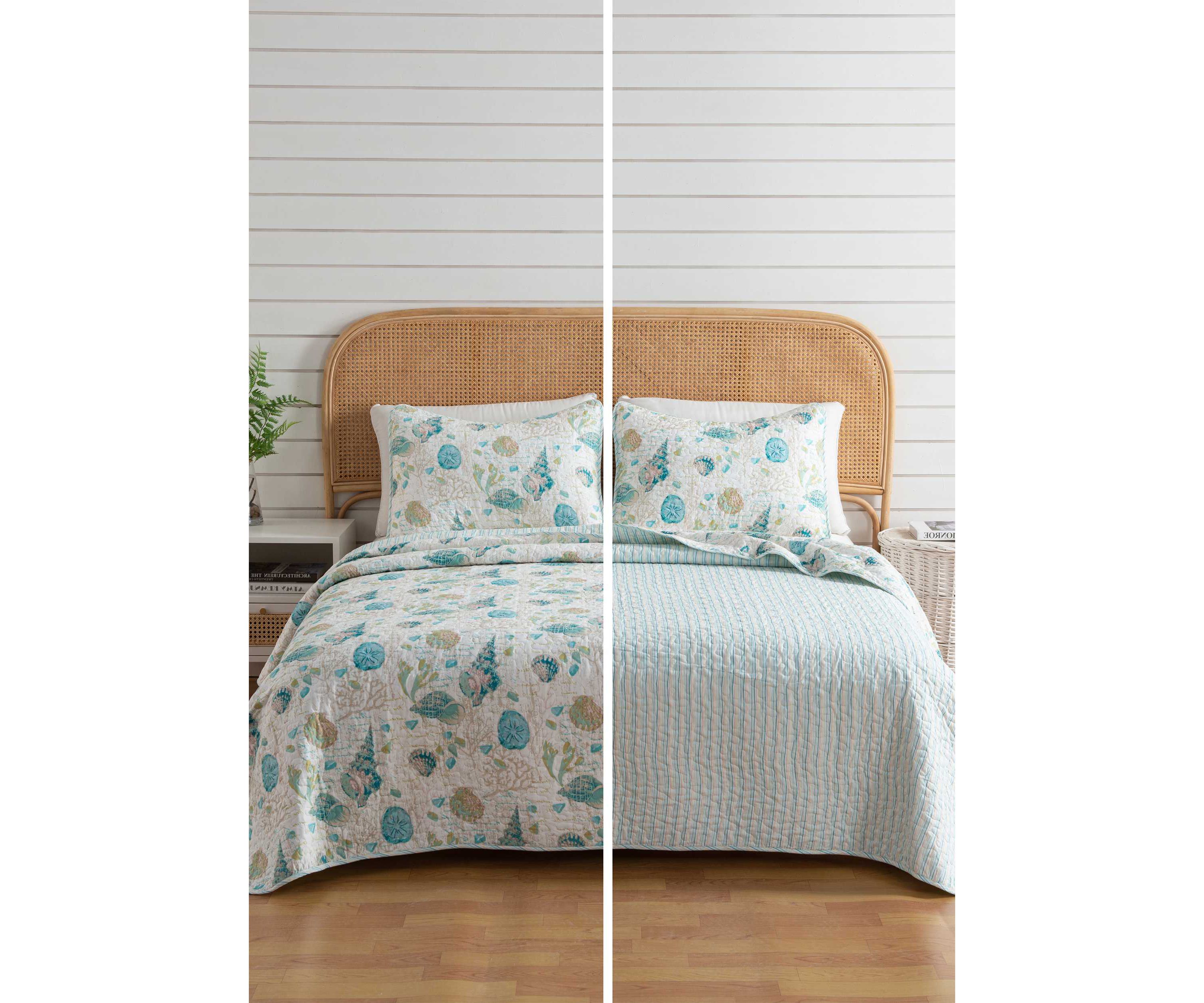 Vintage Seashell Pattern Quilt Set