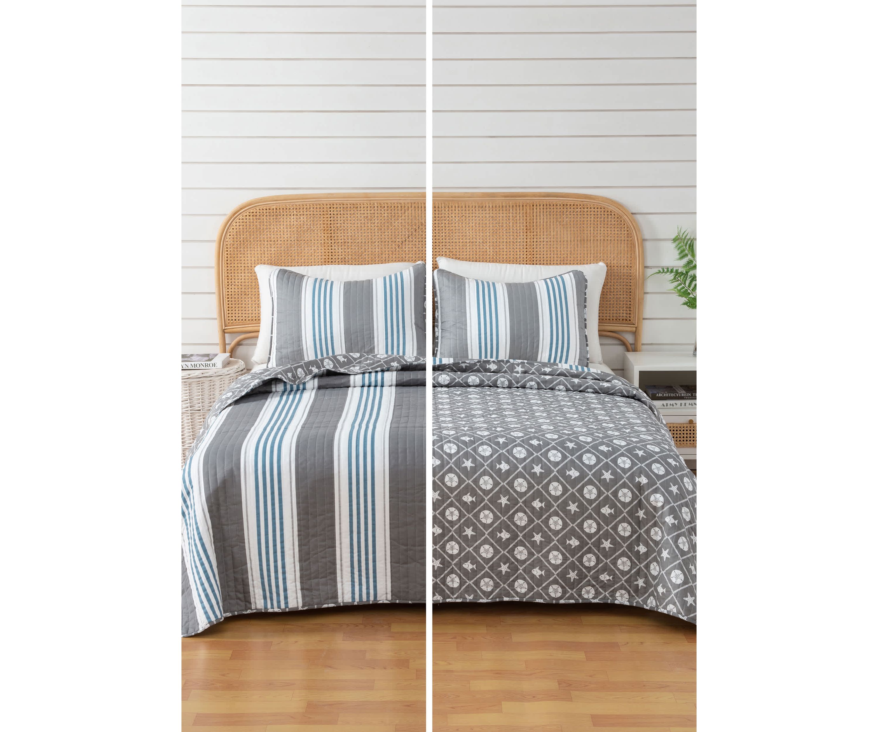 Coastal Stripe Quilt Set
