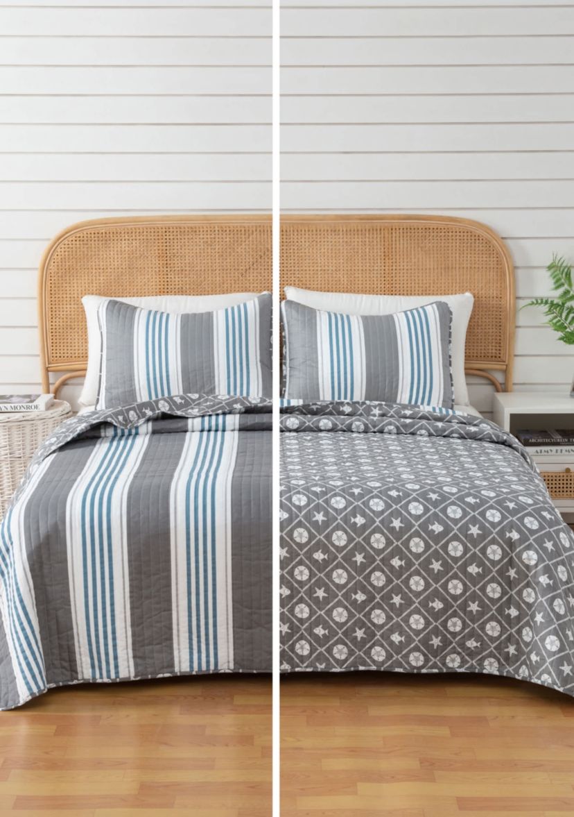 Coastal Stripe Quilt Set