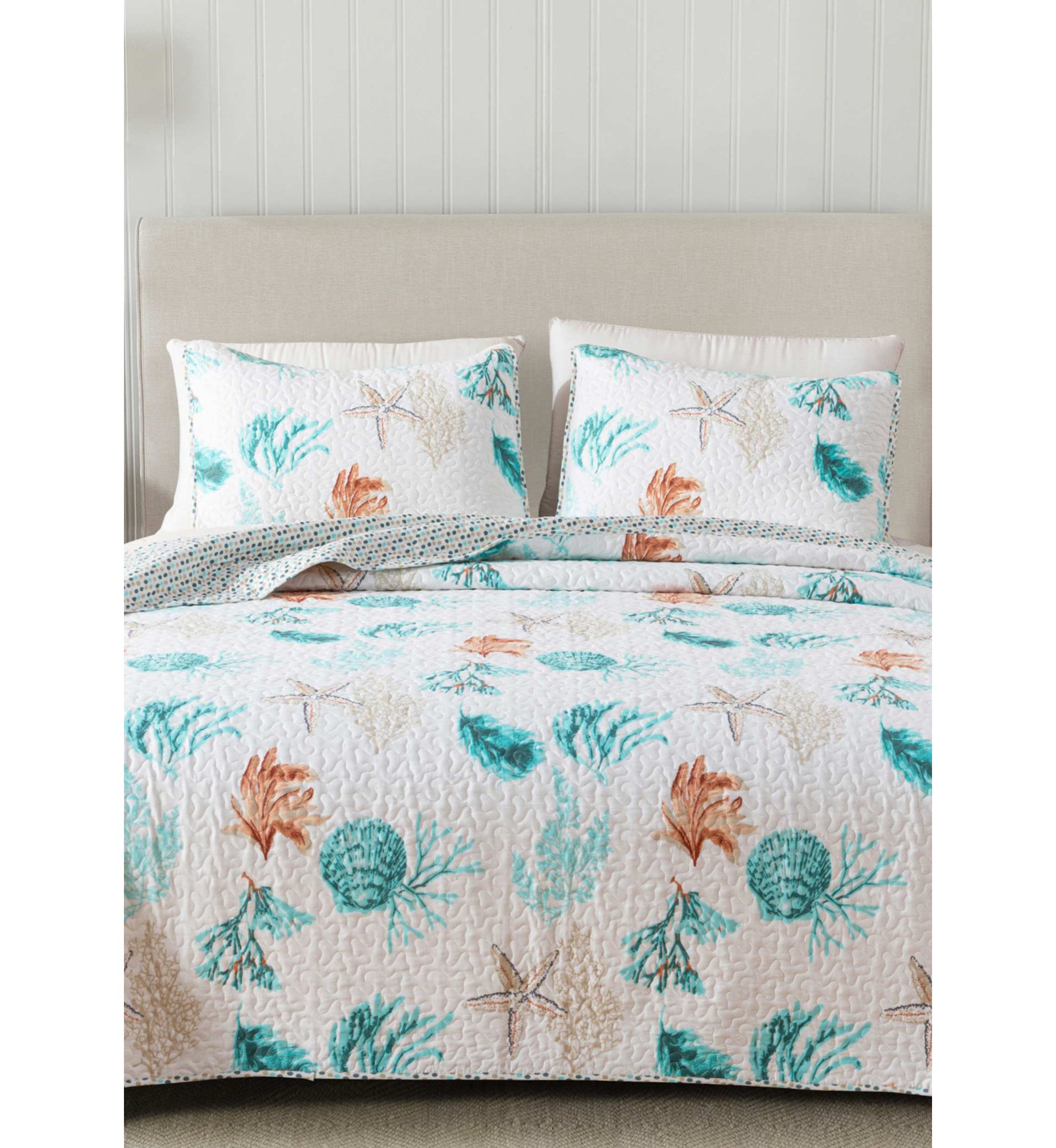 Sea & Coral Printed Quilt Set