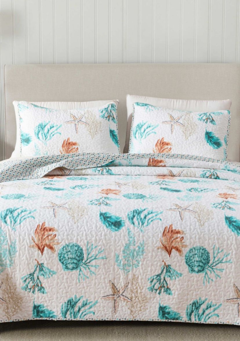 Sea & Coral Printed Quilt Set