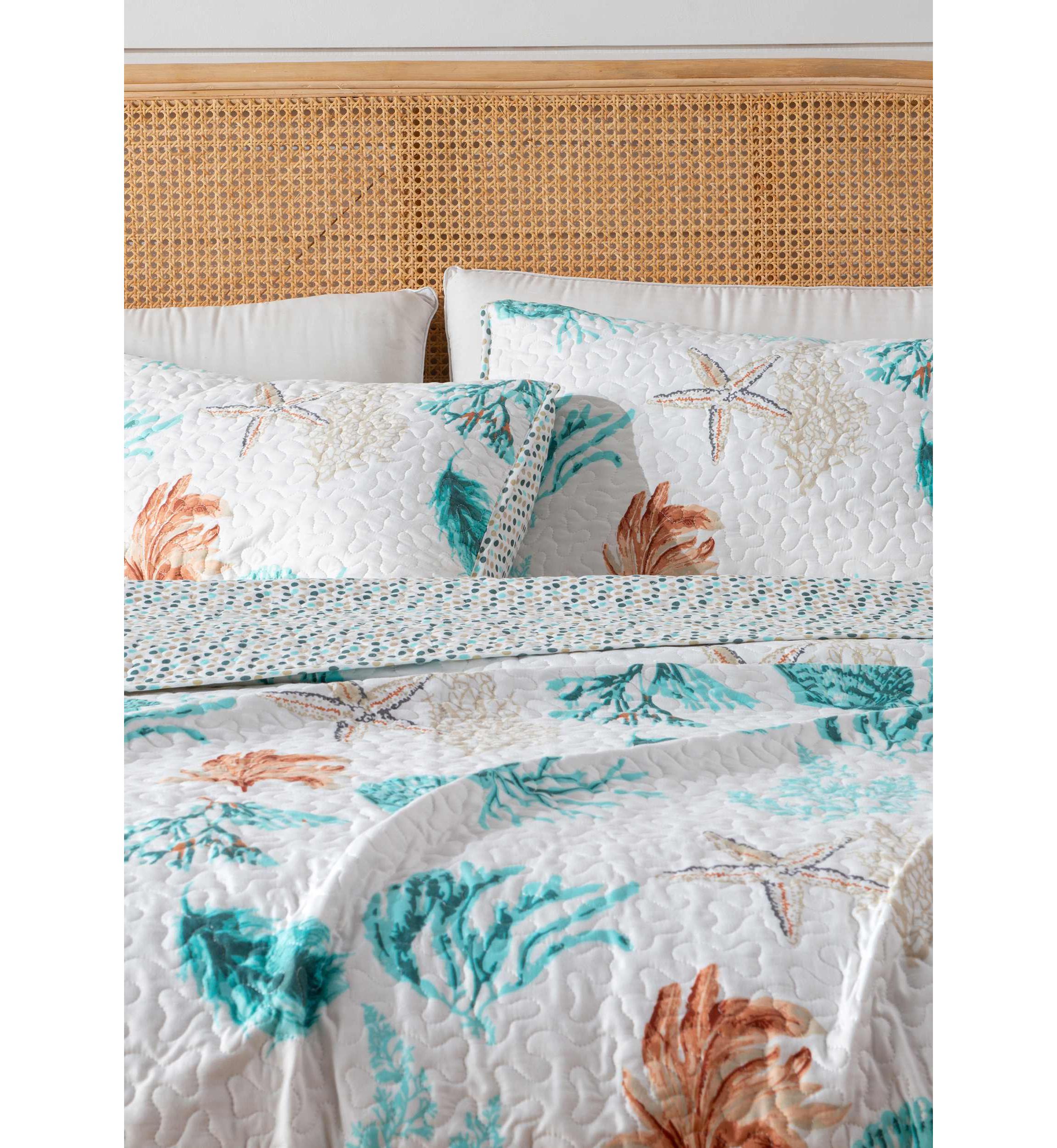 Sea & Coral Printed Quilt Set