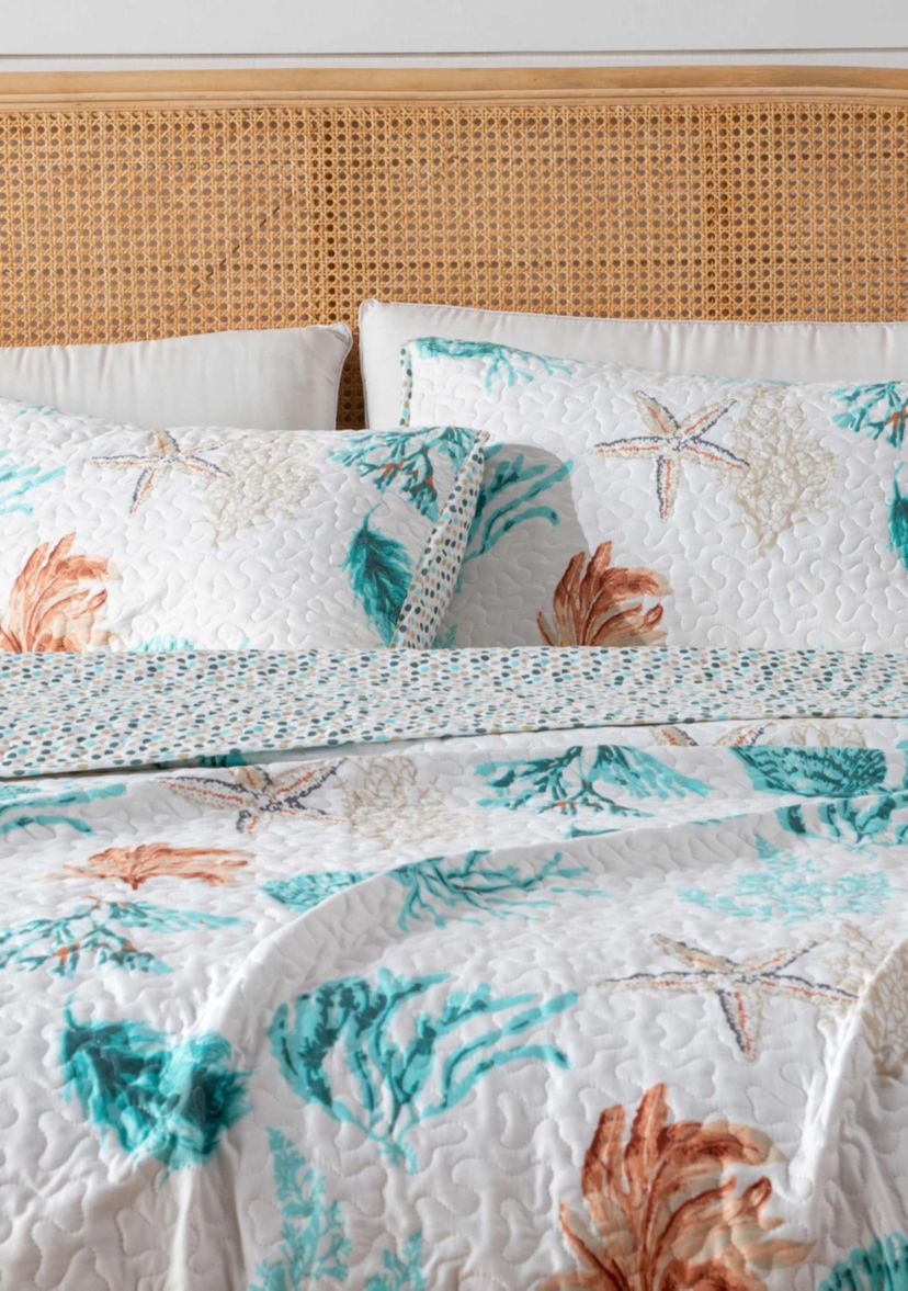 Sea & Coral Printed Quilt Set