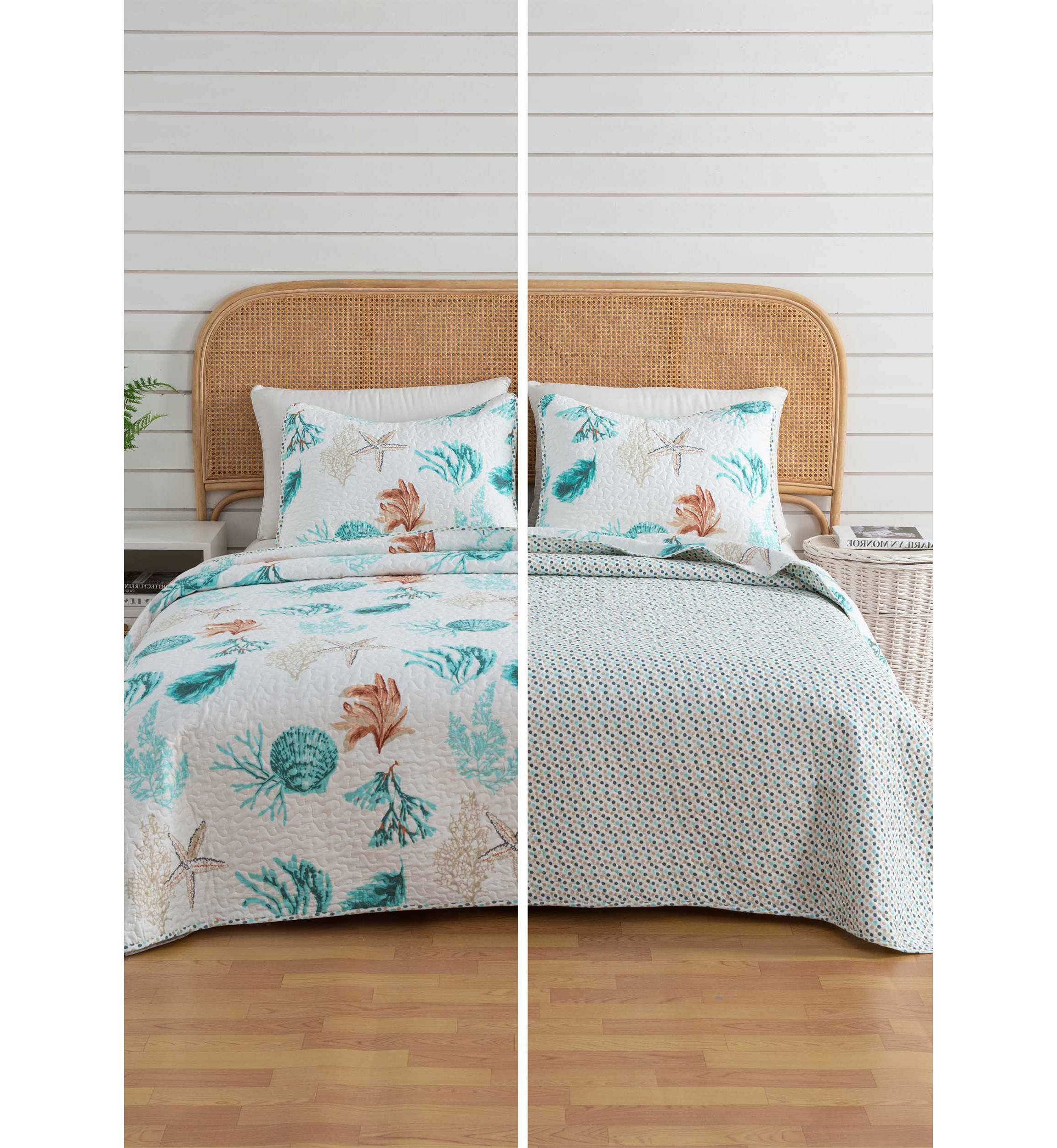 Sea & Coral Printed Quilt Set