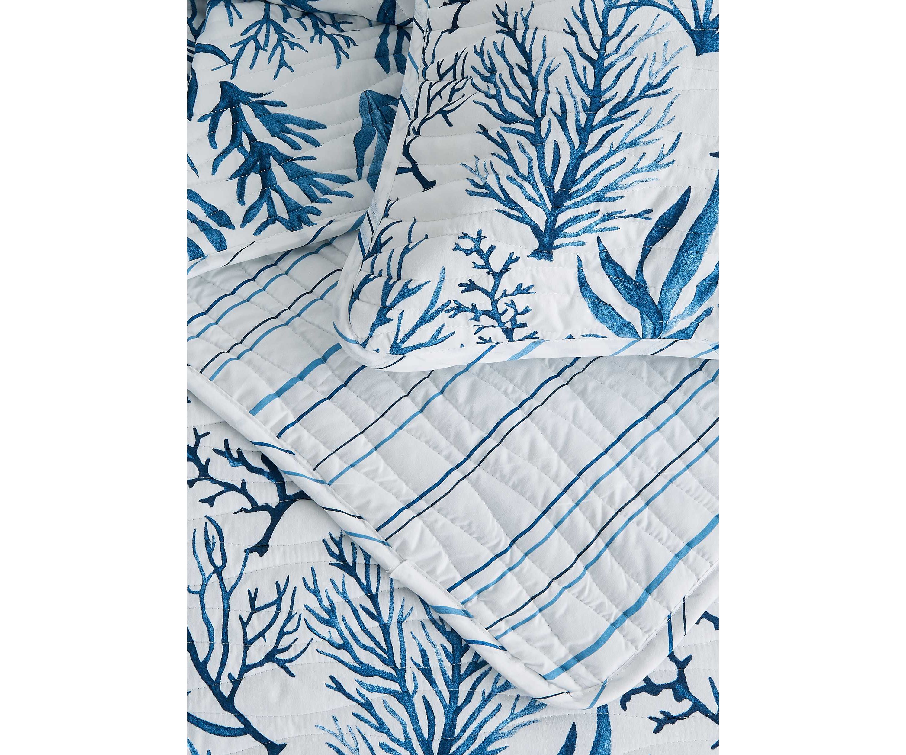 Navy Coral Coastal Quilt Set