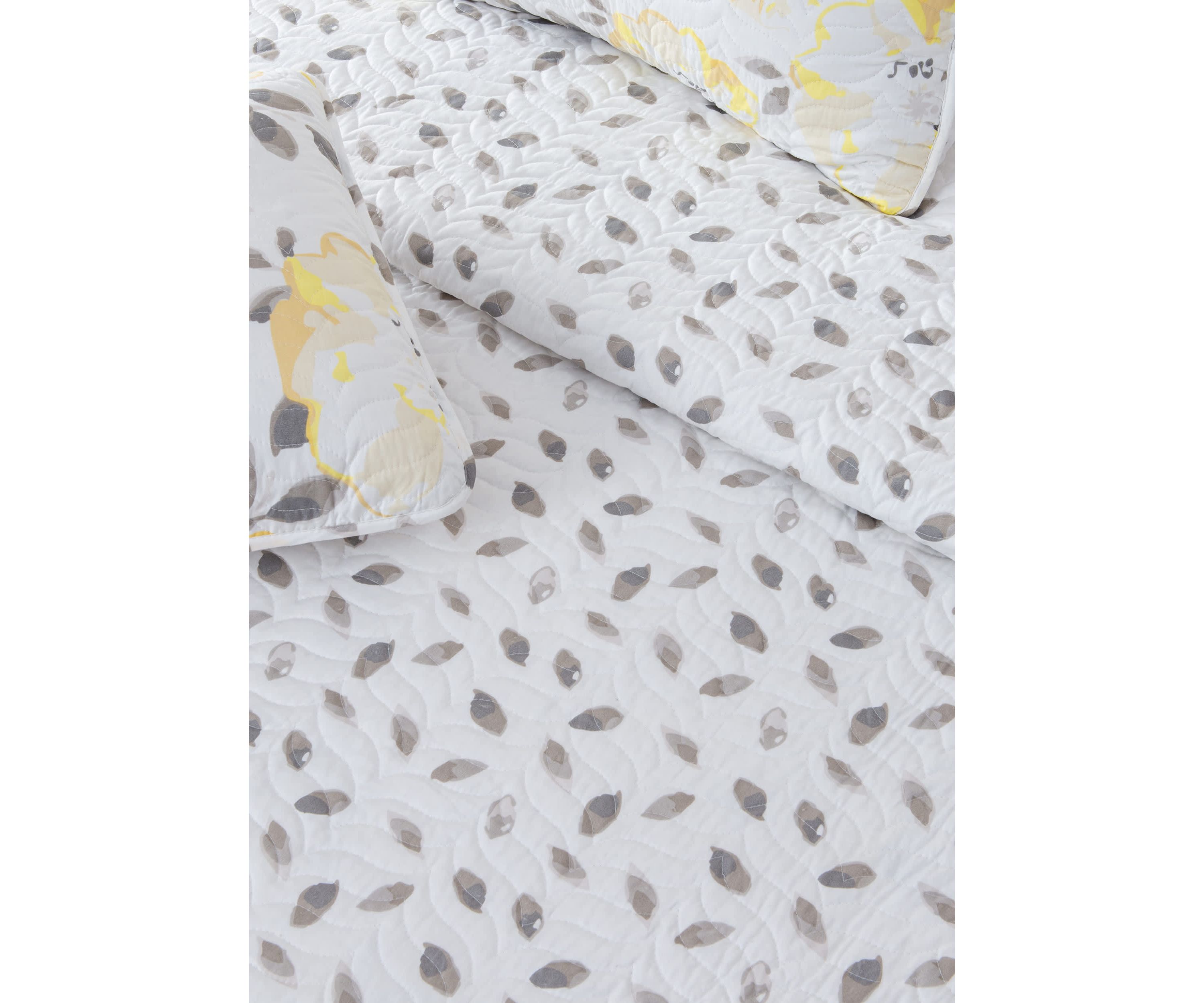 Yellow Watercolor Floral Quilt Set