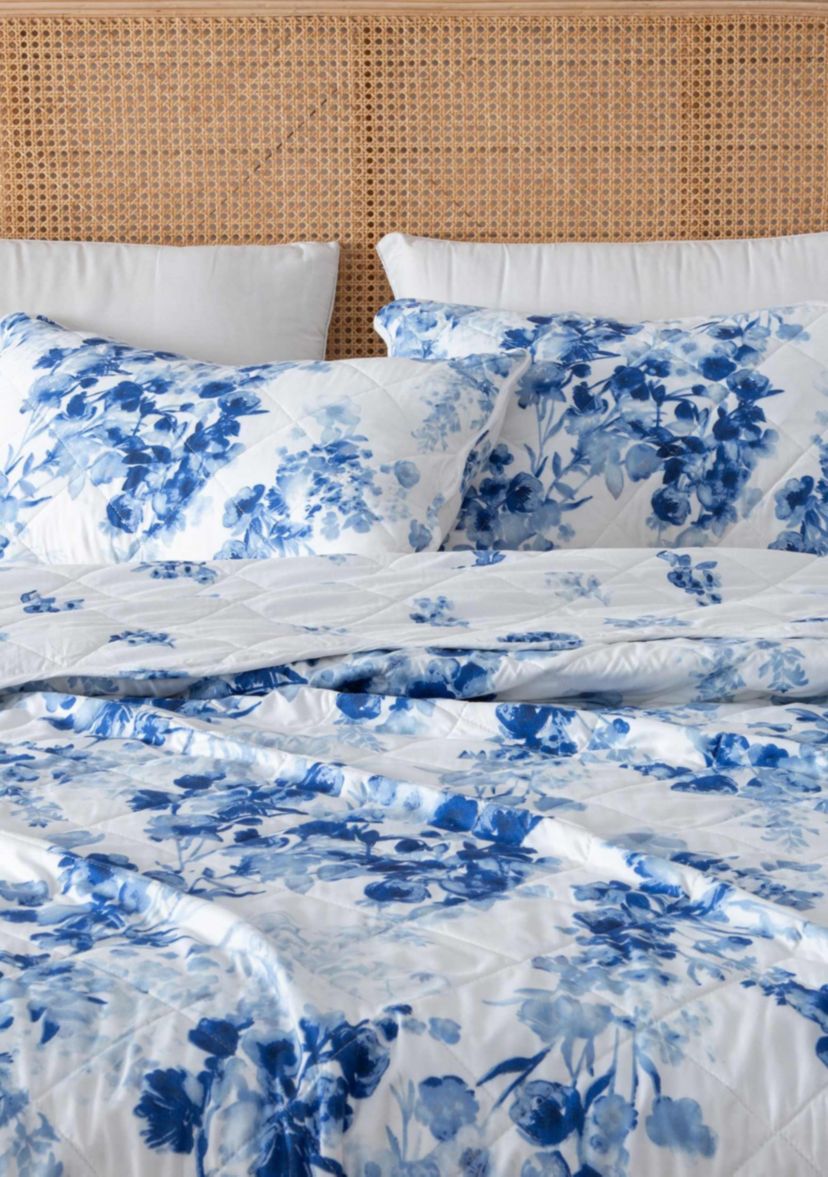 Watercolor Floral Burst Quilt Set