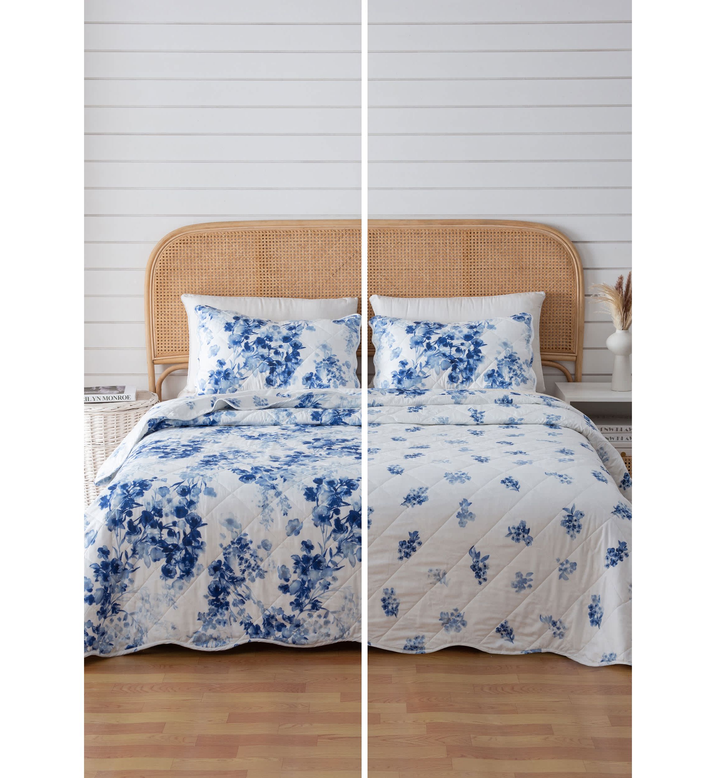 Watercolor Floral Burst Quilt Set
